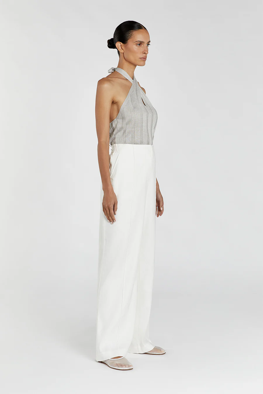 EVERLY SILVER TWIST KNIT TOP - Image 3