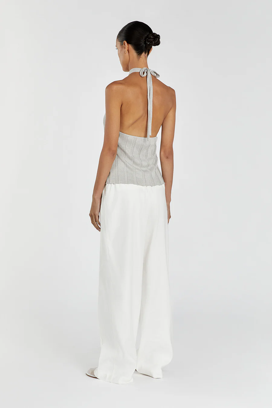EVERLY SILVER TWIST KNIT TOP - Image 4