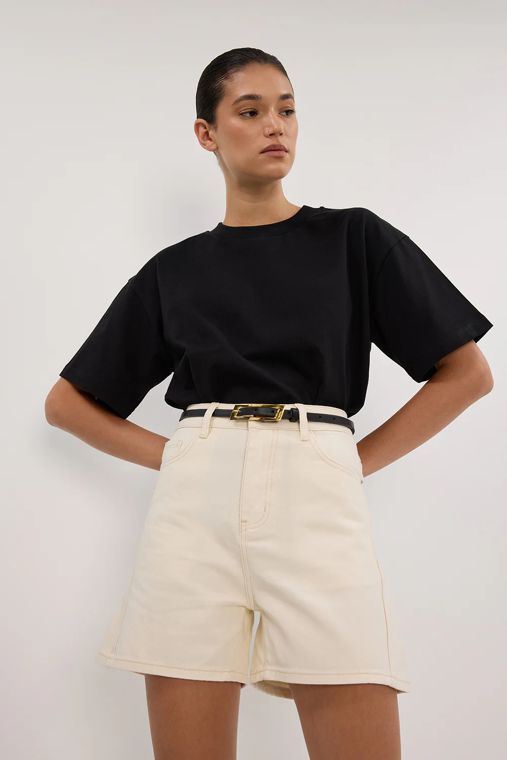 FINN CREAM DENIM SHORT - Image 2