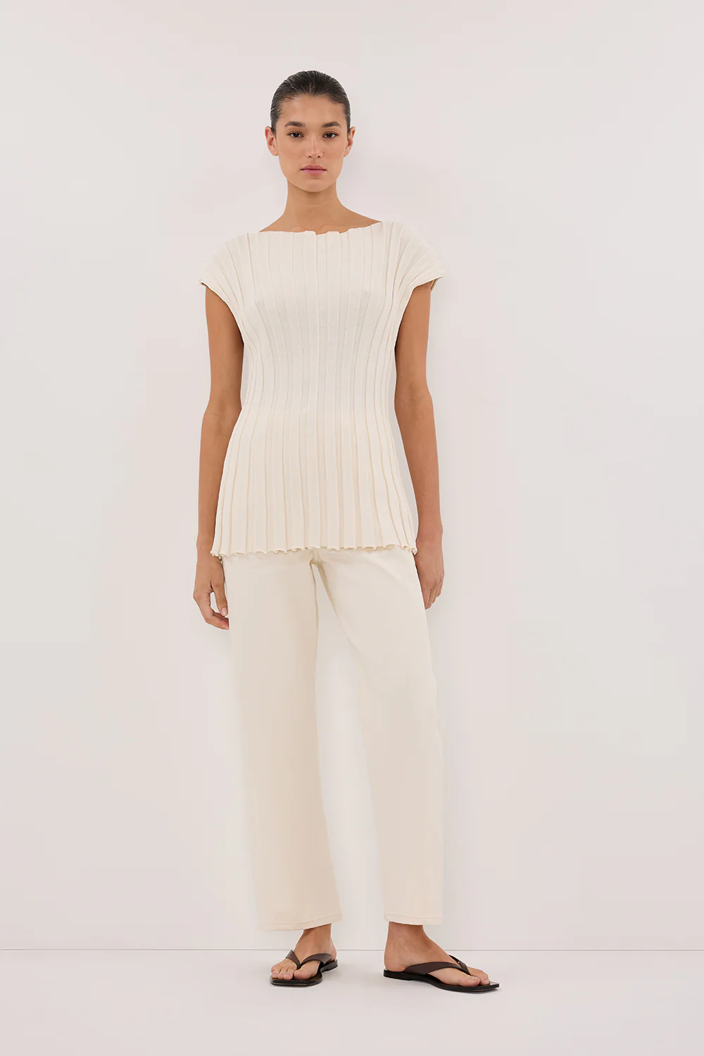 FINN CREAM TWISTED SEAM JEAN