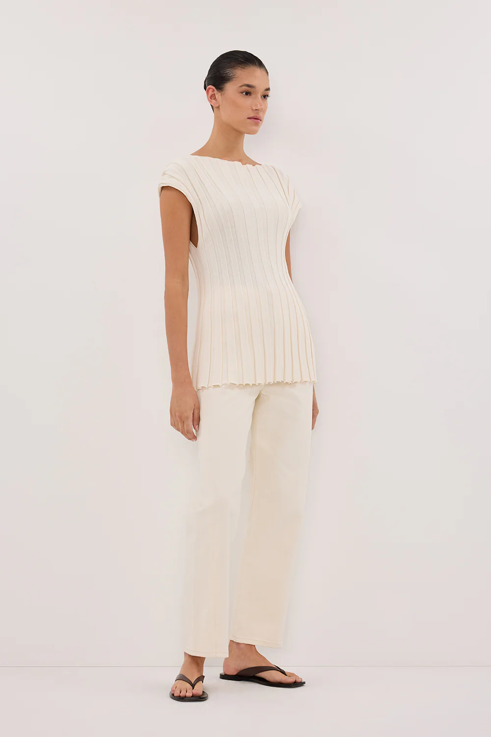 FINN CREAM TWISTED SEAM JEAN - Image 3