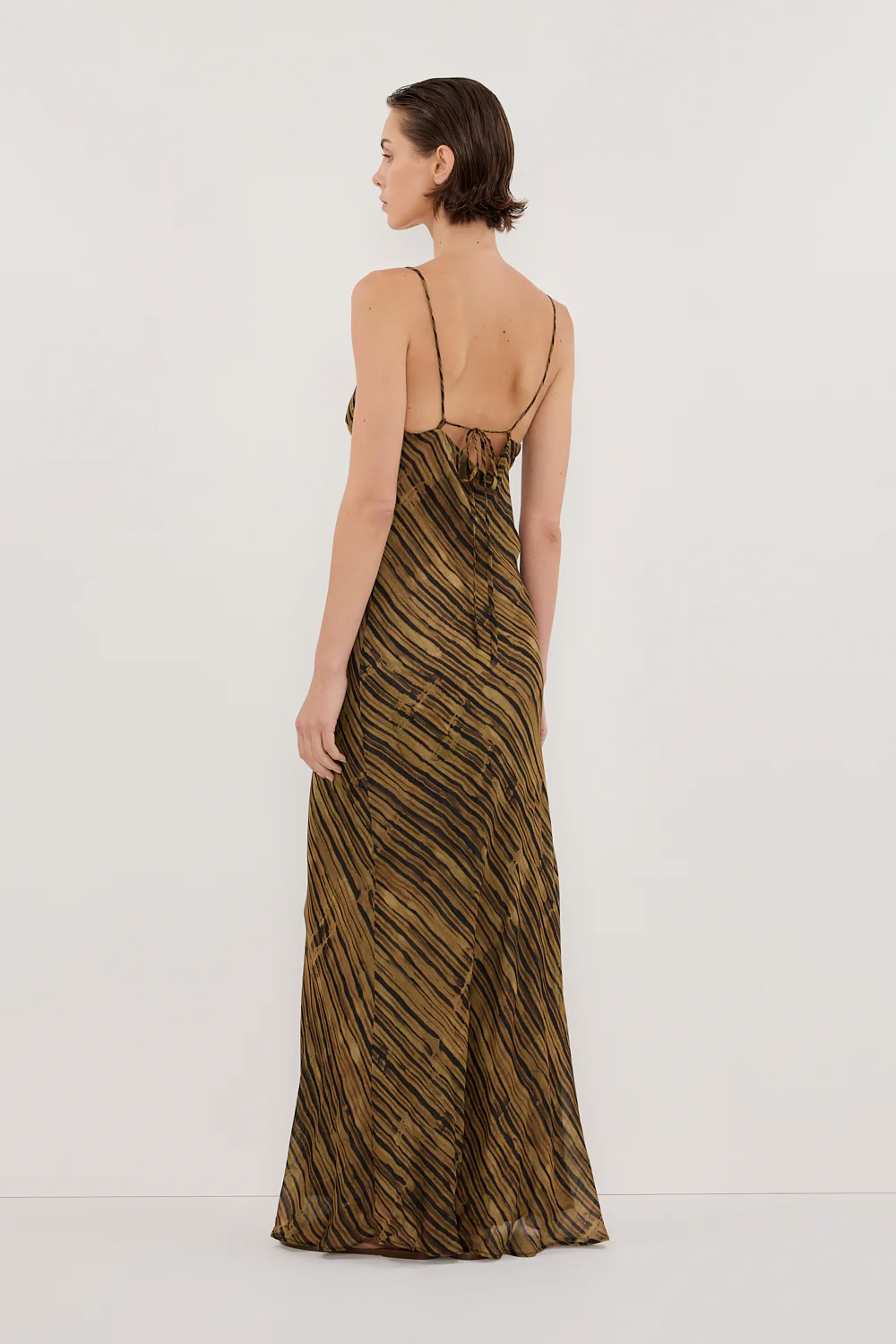 FLEUR DARK CHOCOLATE SLIP MIDI DRESS - Image 4