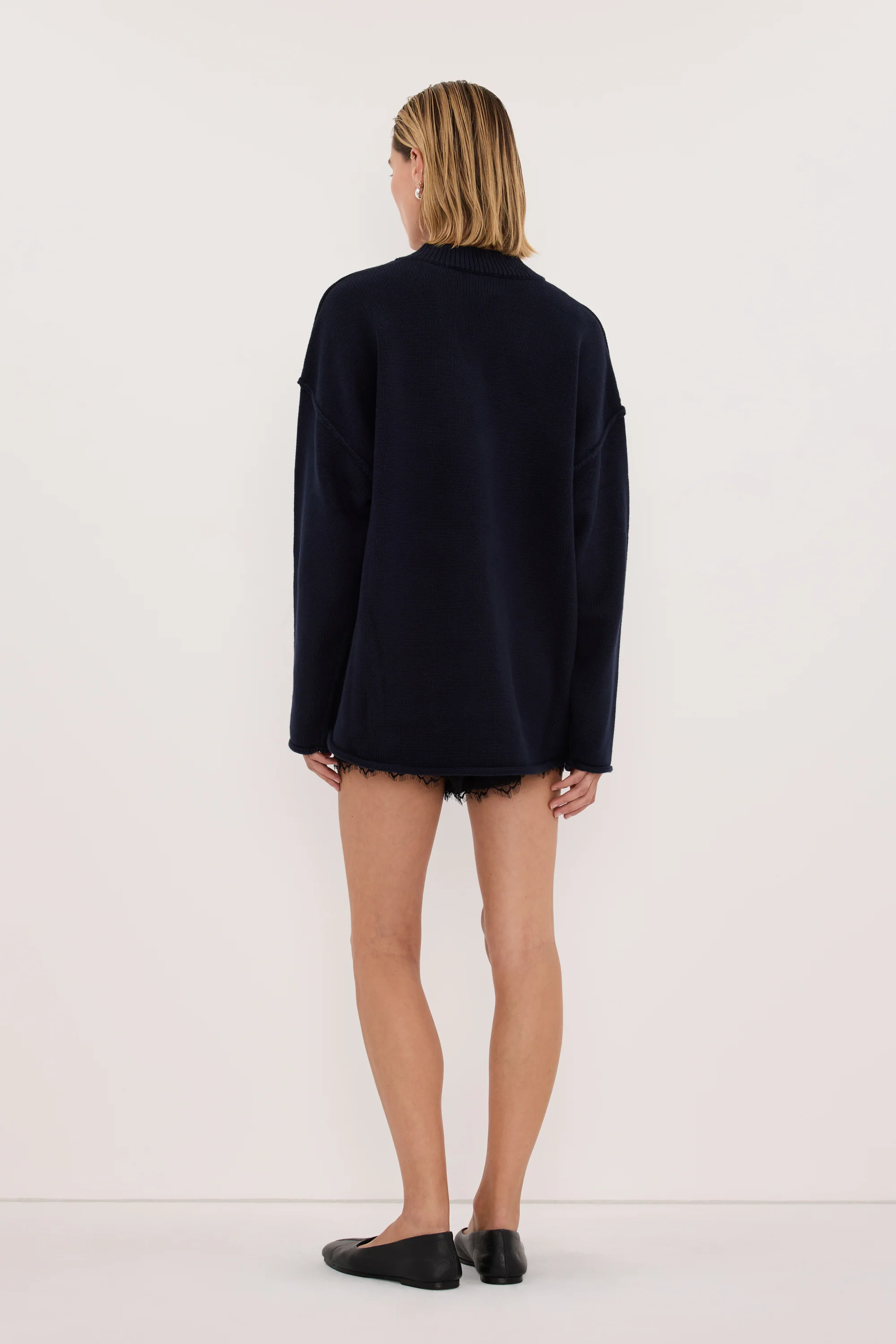 FLINT INK V NECK KNIT JUMPER - Image 4