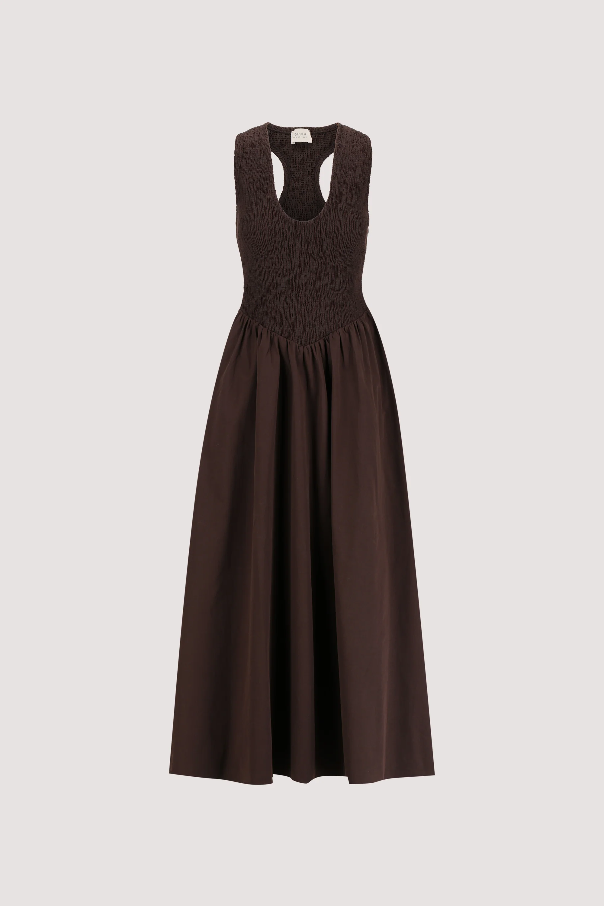 FLORENCE BURNT CHOC COTTON MIDI DRESS - Image 7