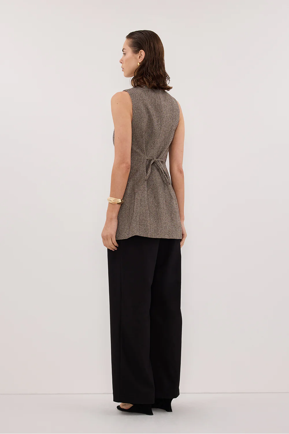 FRANKIE CHOC TWEED TUNIC VEST - Image 4
