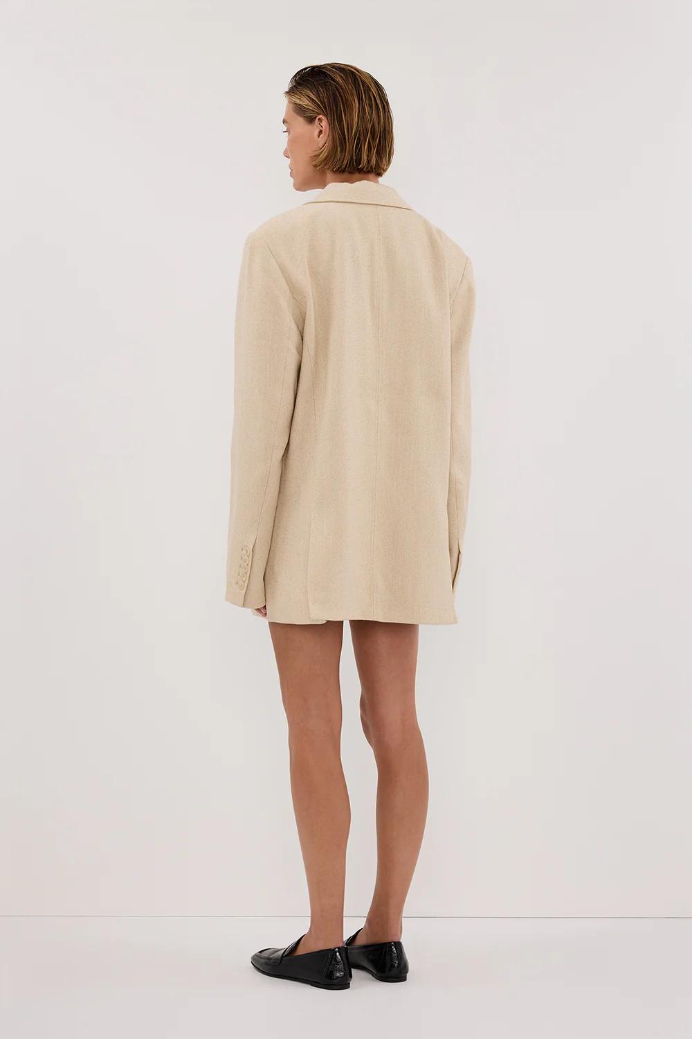 FRANKIE OAT OVERSIZED TWEED BOYFRIEND BLAZER - Image 4