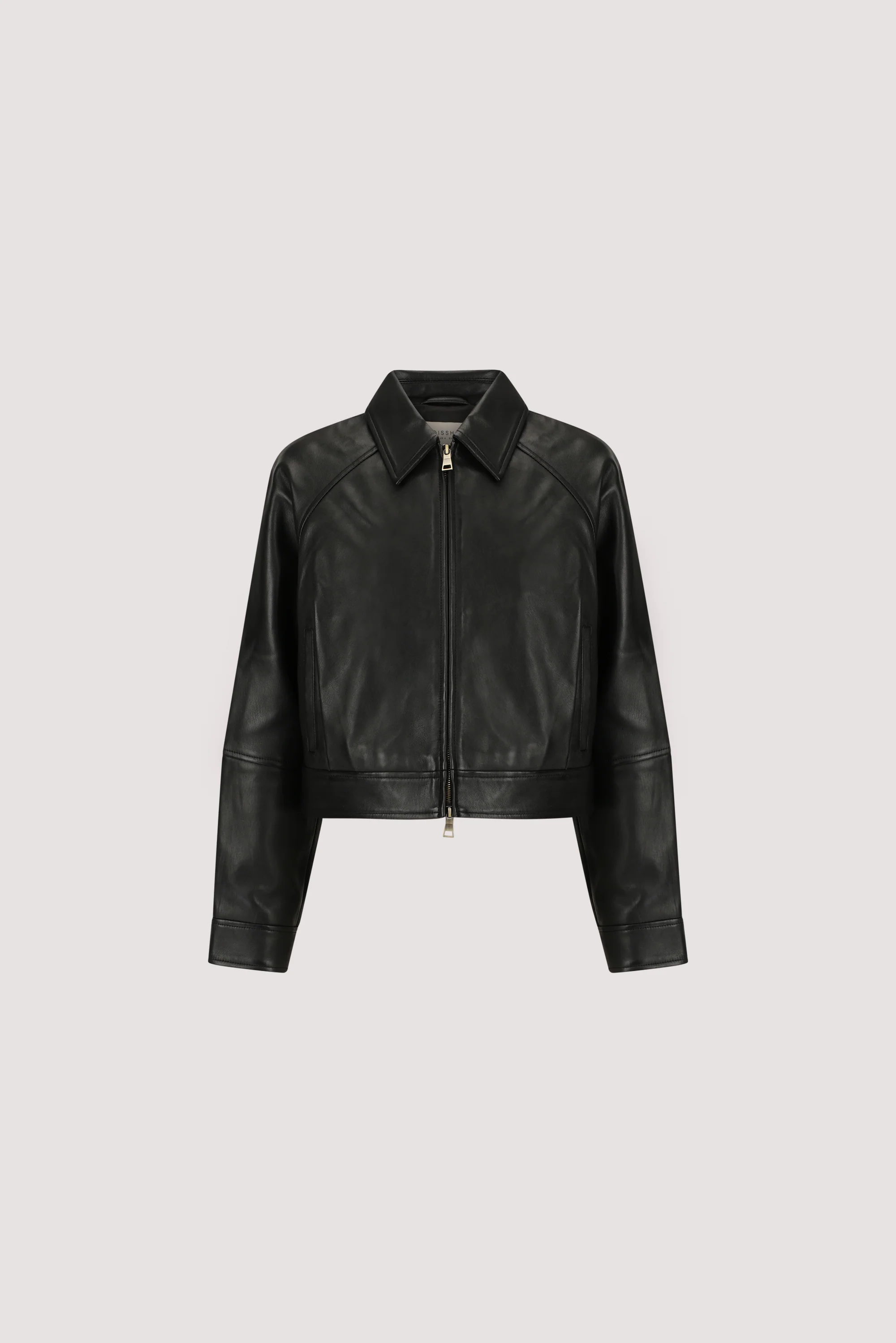 FREYA BLACK CROPPED LEATHER JACKET - Image 9