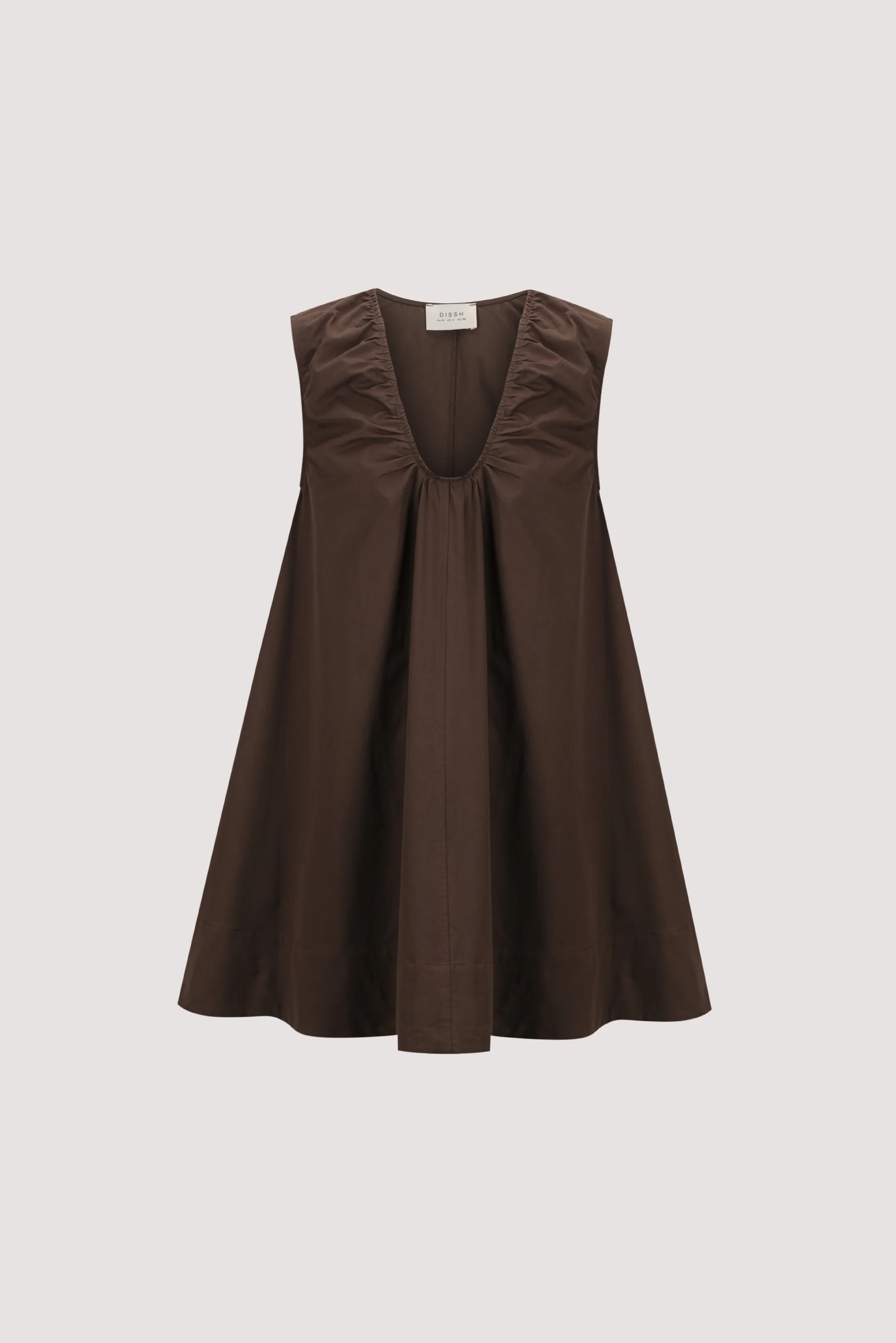 GABBY BITTER CHOC OVERSIZED COTTON MINI DRESS - Image 6