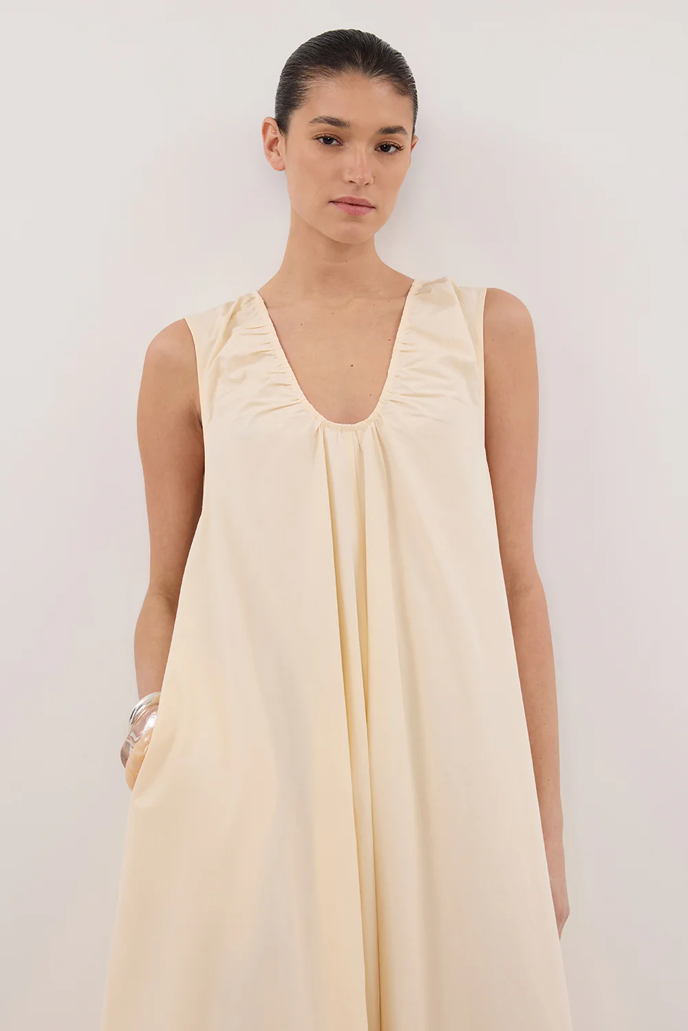 GABBY BUTTERMILK OVERSIZED COTTON MIDI DRESS - Image 2