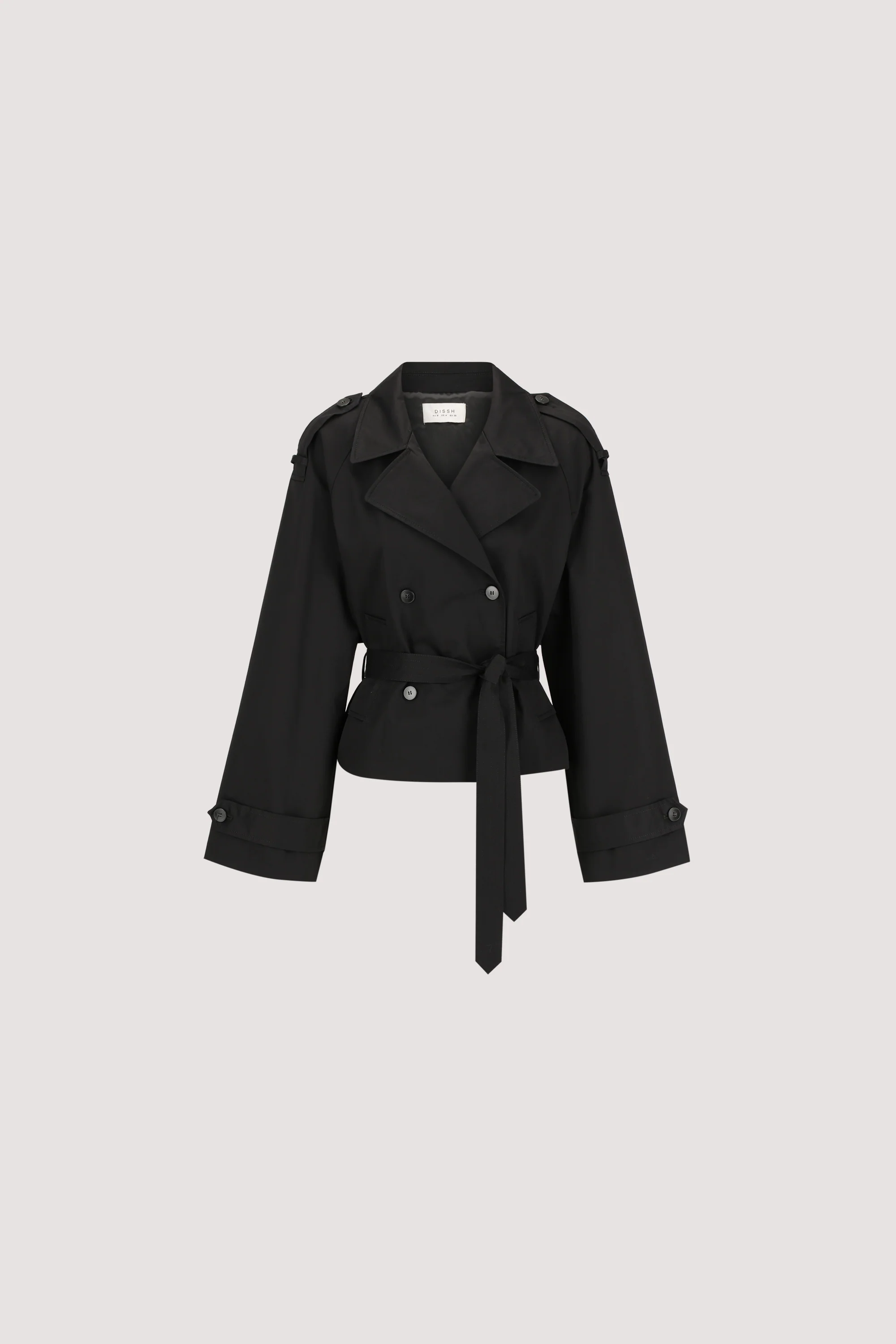 GABRIEL BLACK CROPPED TRENCH COAT - Image 9