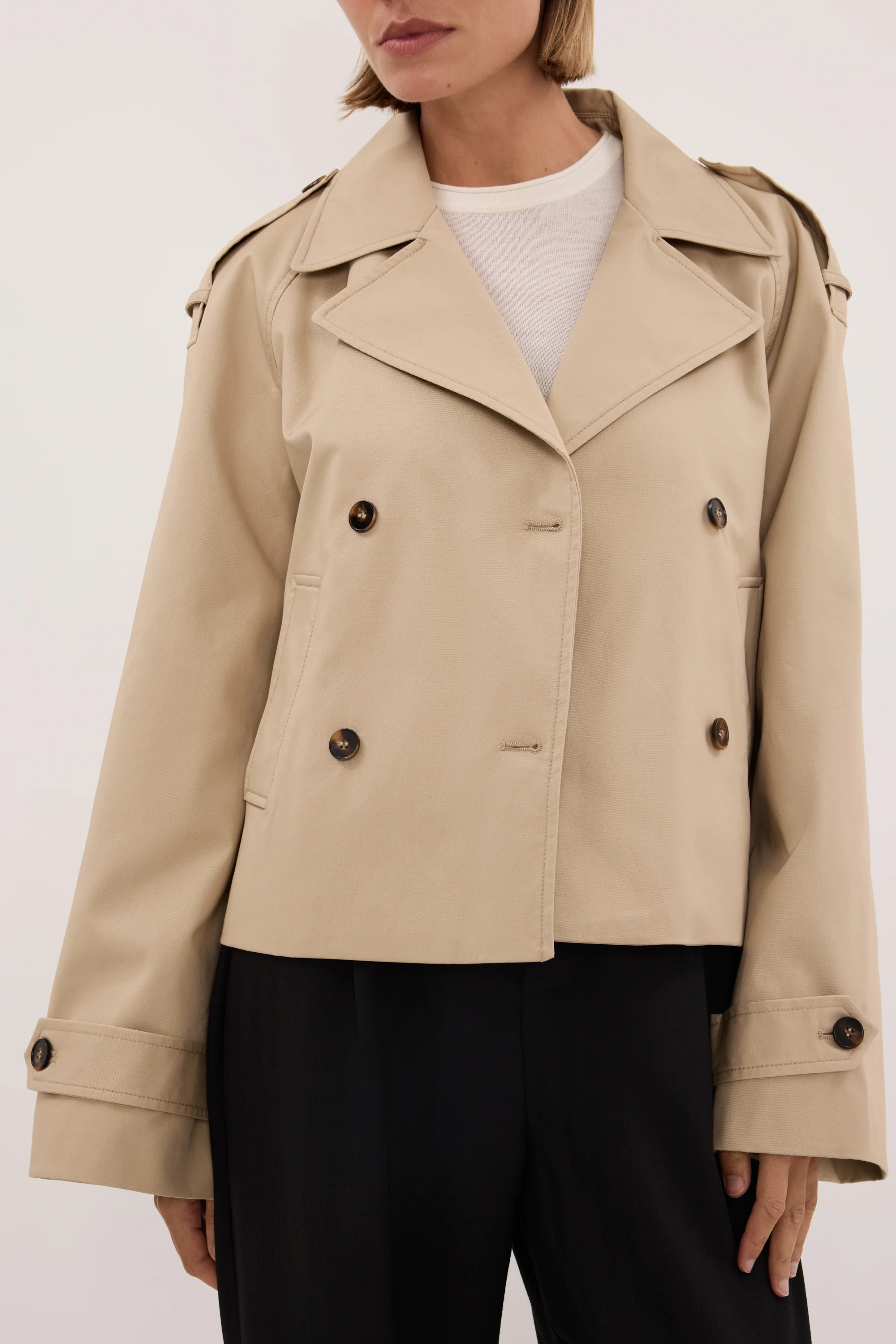 GABRIEL NATURAL CROPPED TRENCH COAT - Image 5