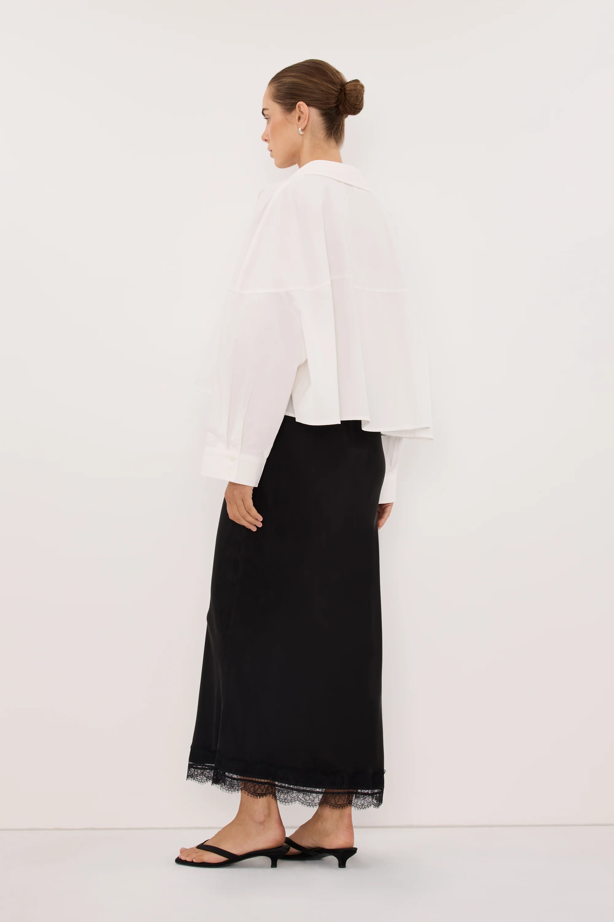 GOLDIE WHITE CROPPED COTTON SHIRT - Image 4