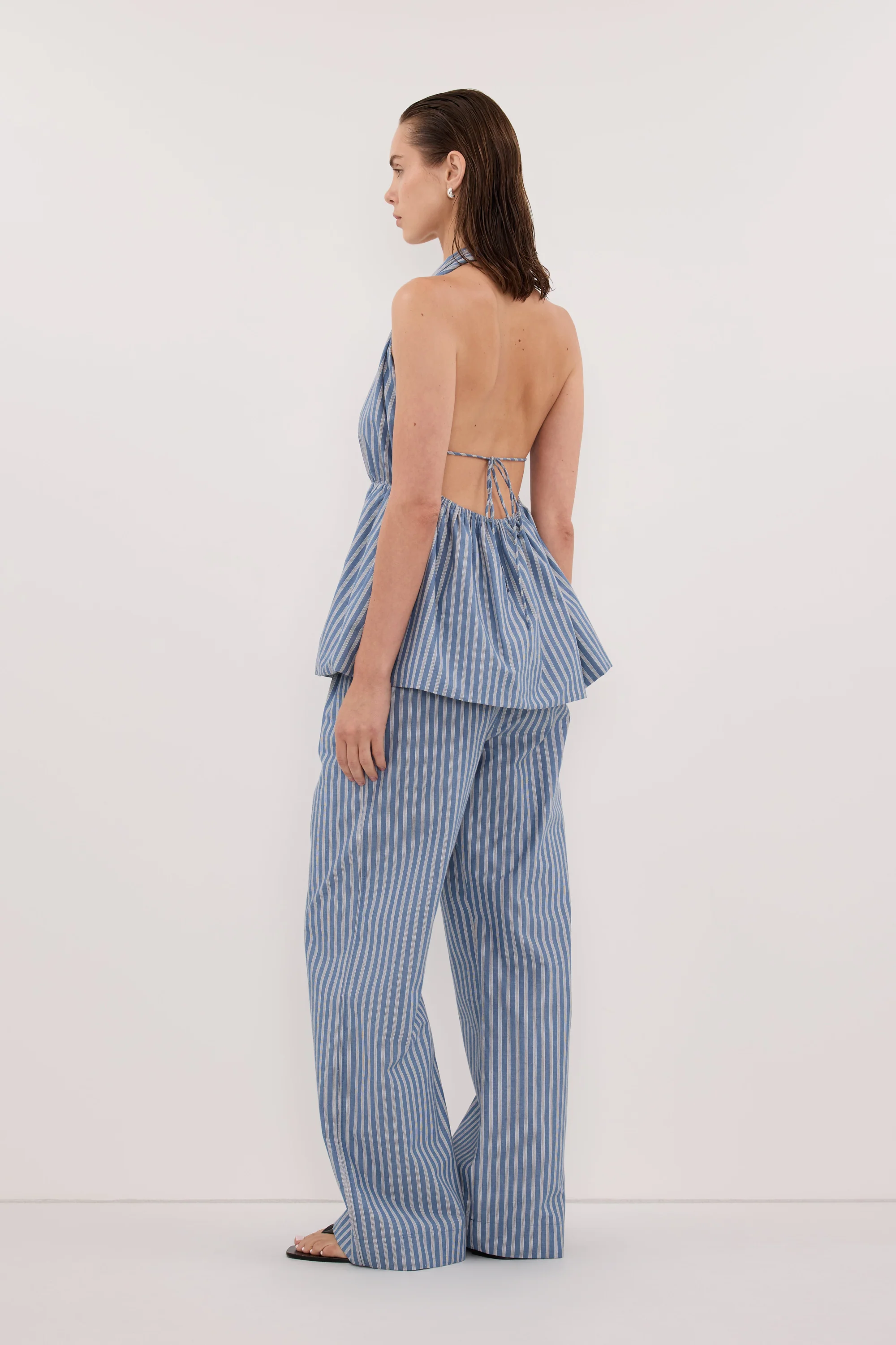 GRACIE BLUE STRIPE DRAWSTRING PANT - Image 5