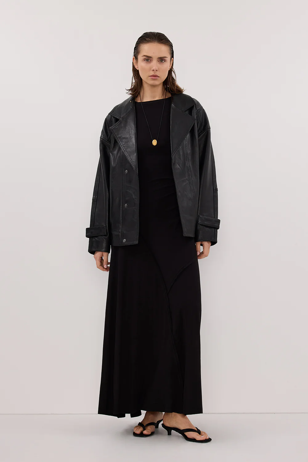 HADLEY BLACK SLEEVELESS KNIT MAXI DRESS
