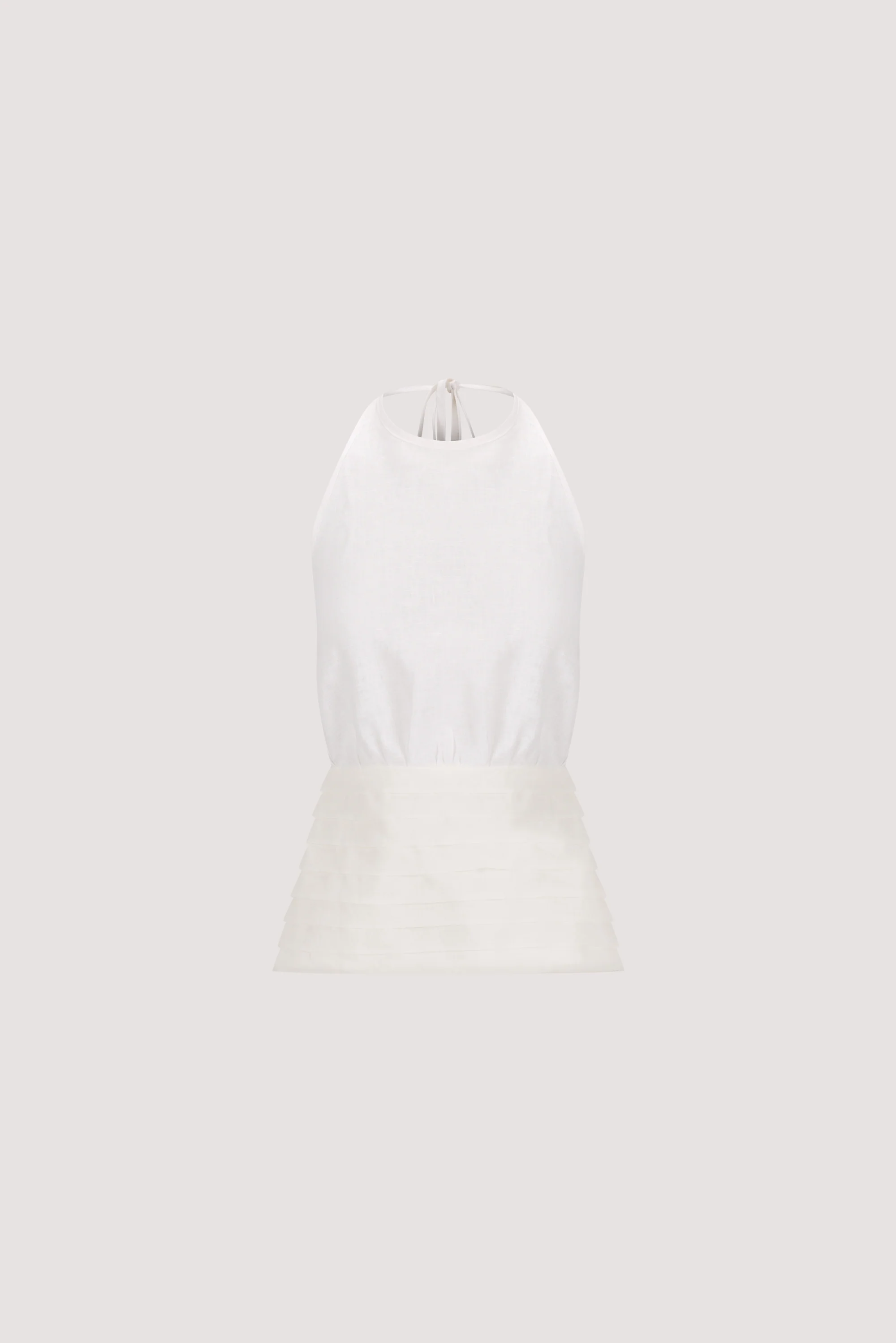 HALLIE WHITE LINEN HALTER TOP - Image 7
