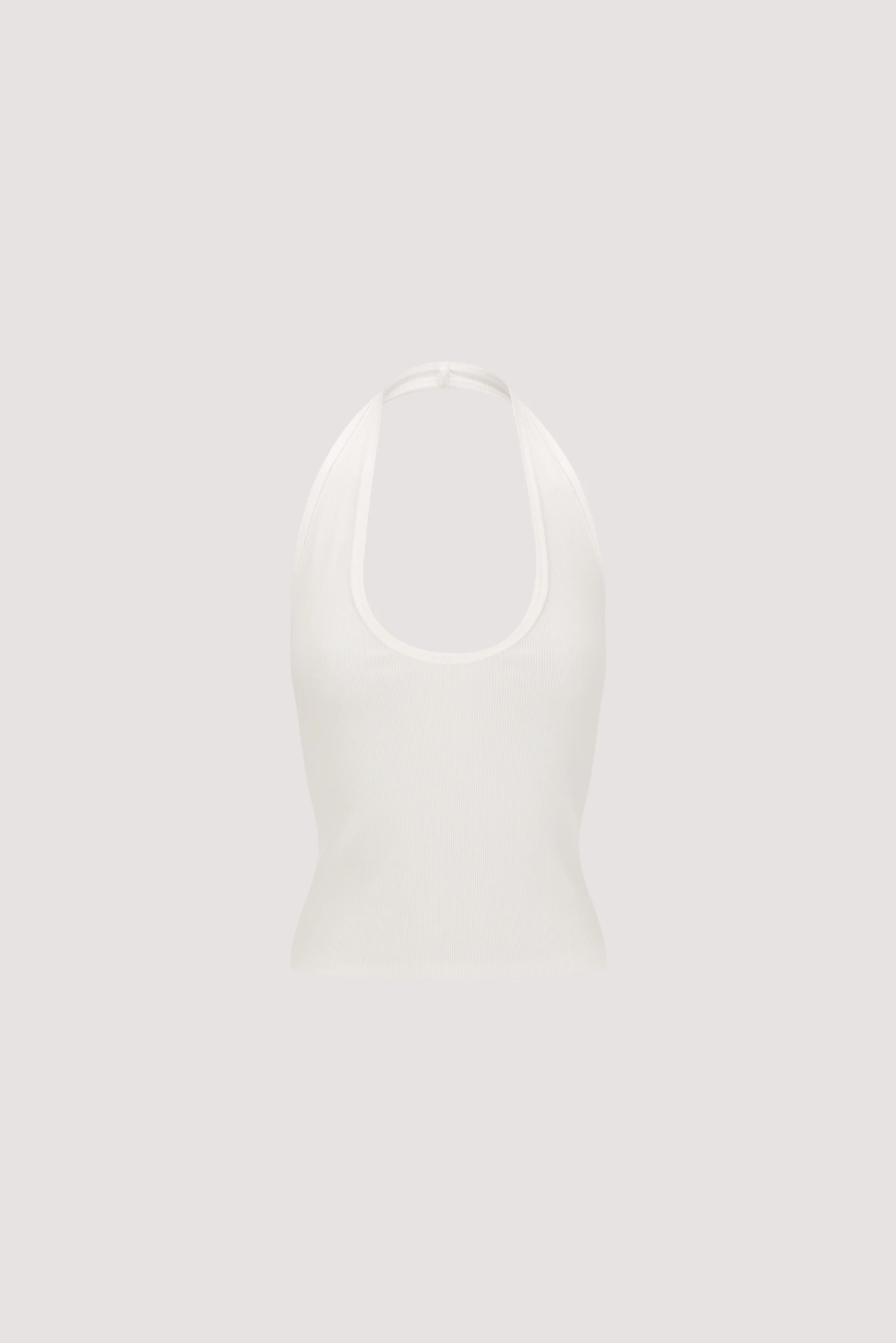 HARLAN OFF WHITE KNIT HALTER TOP - Image 8