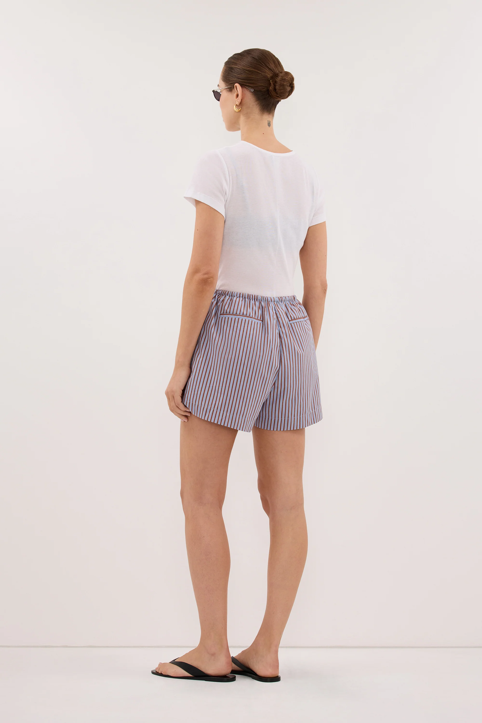 HARRI STRIPE COTTON BLEND SHORTS - Image 3
