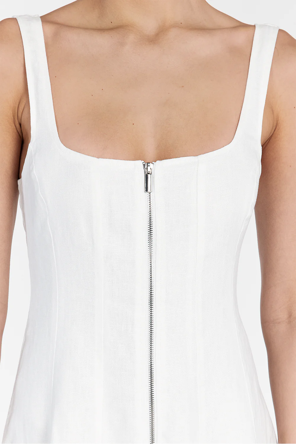 HARRIET WHITE LINEN MIDI DRESS - Image 5