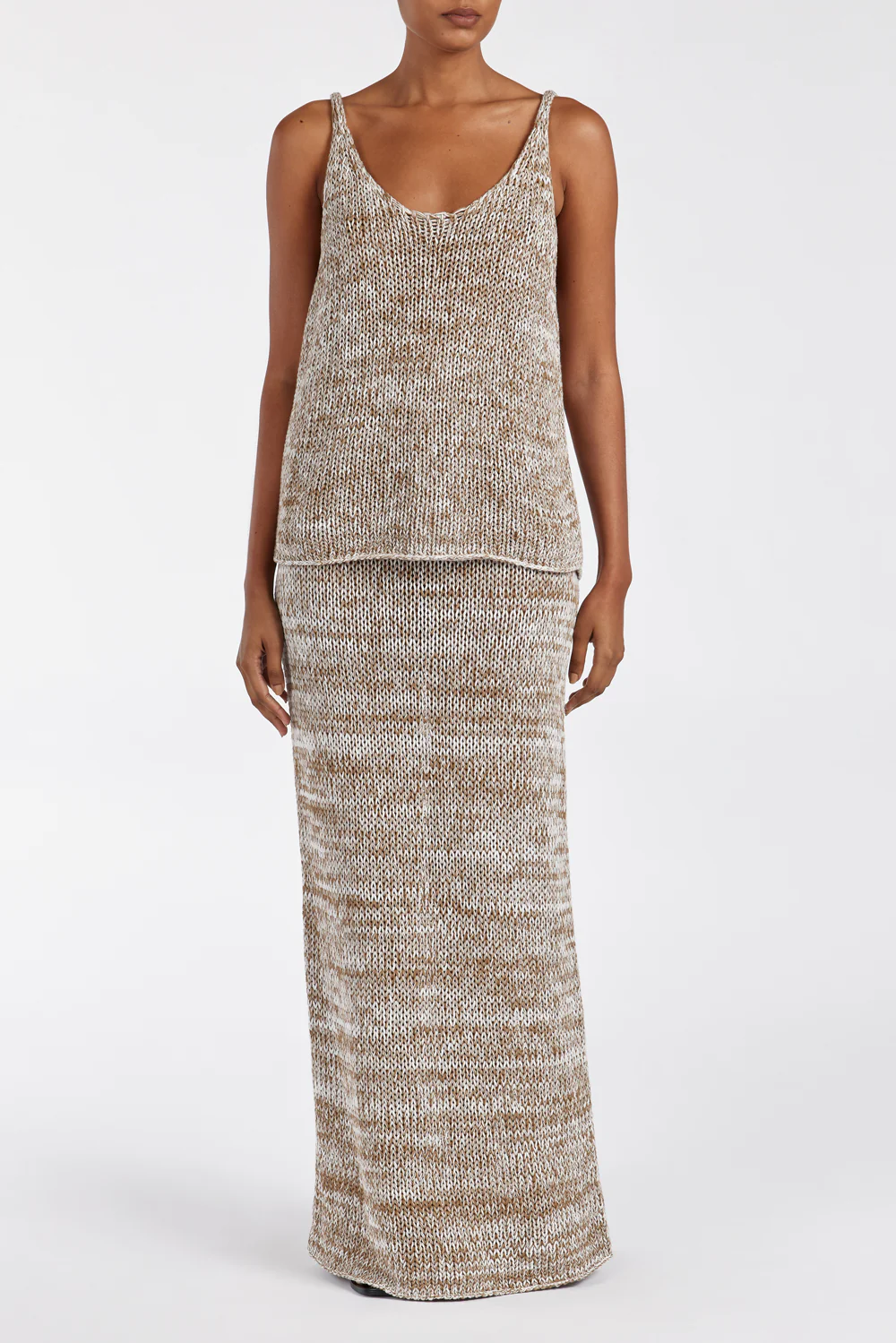 HEIDI TAN MARLE KNIT MIDI SKIRT - Image 4