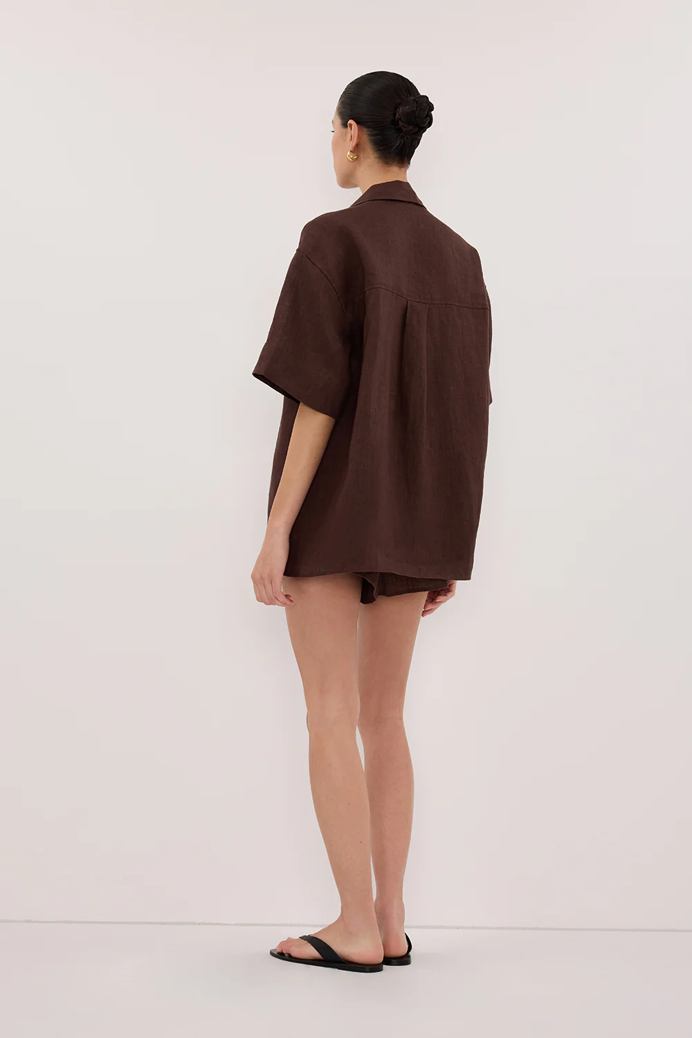 HELENA COCOA OVERSIZED LINEN SHIRT - Image 4