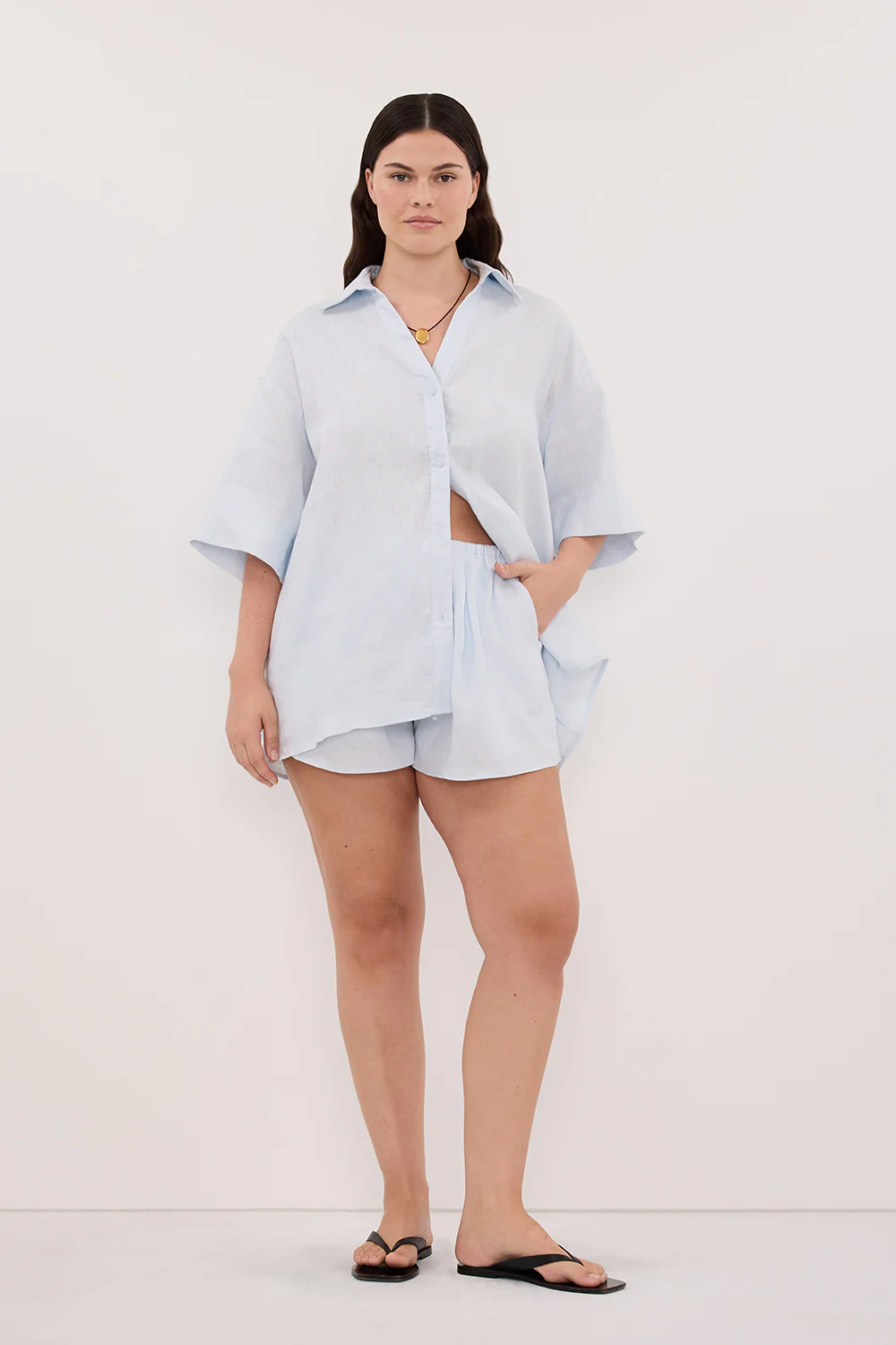HELENA CORNFLOWER OVERSIZED LINEN SHIRT - Image 8