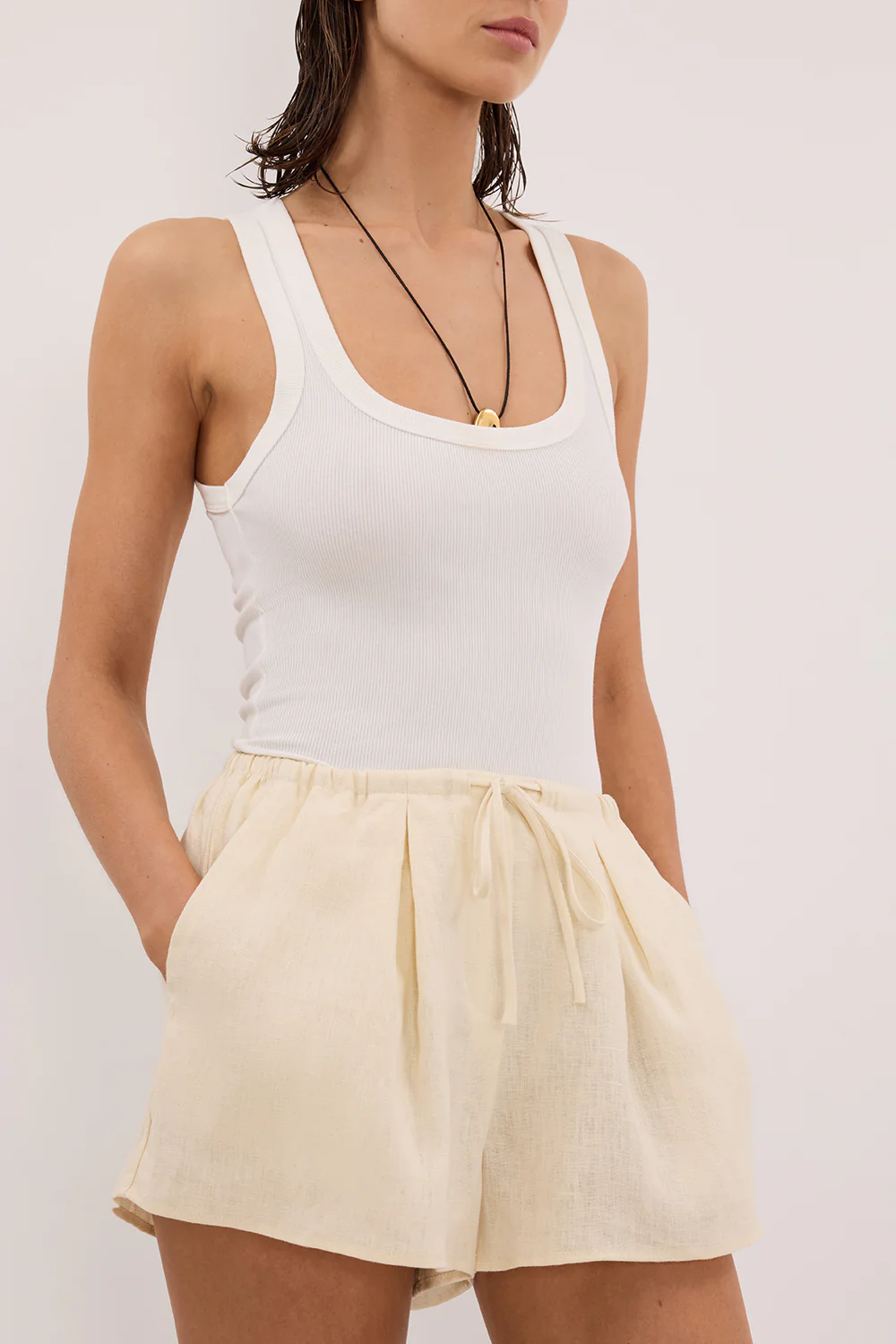 HELENA STRAW LINEN SHORT - Image 5