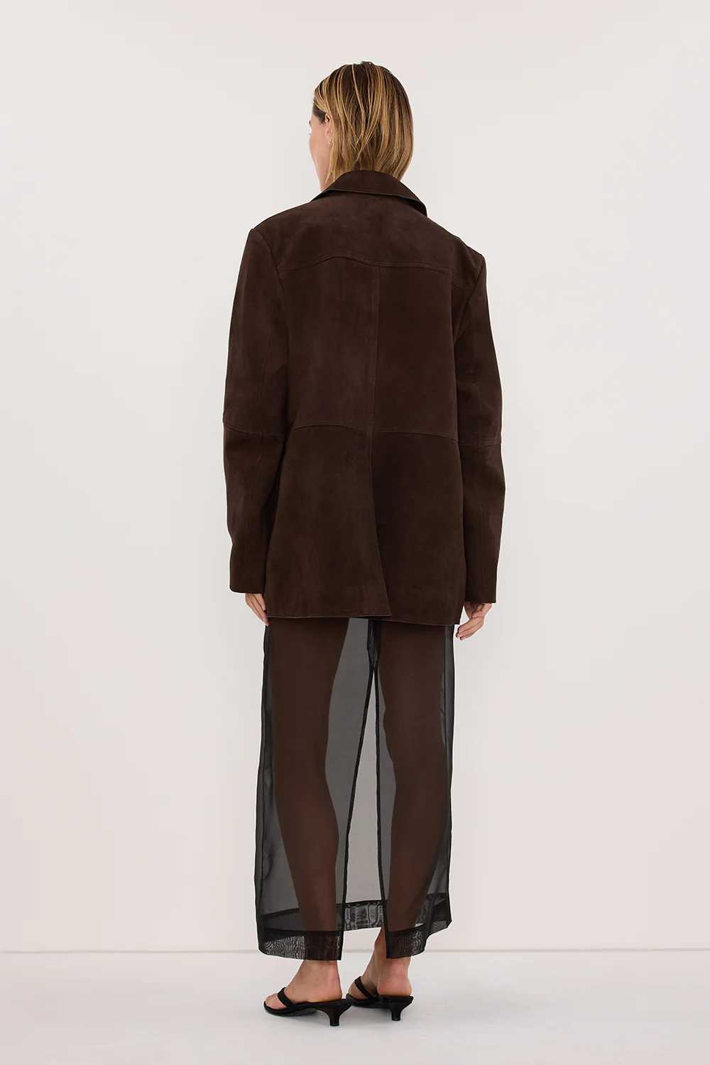 HENDRIX BITTER CHOC OVERSIZED SUEDE LEATHER JACKET - Image 4