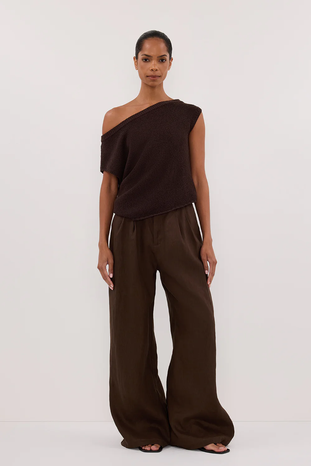 HOLDEN BITTER CHOC LINEN PANT
