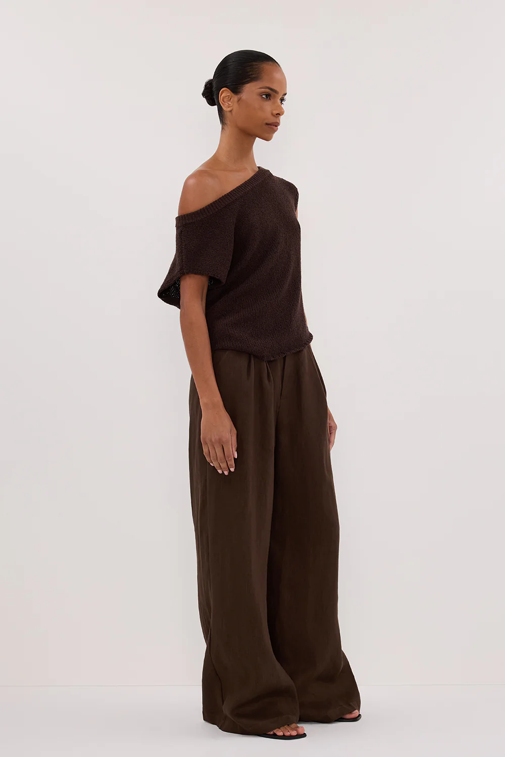 HOLDEN BITTER CHOC LINEN PANT - Image 3
