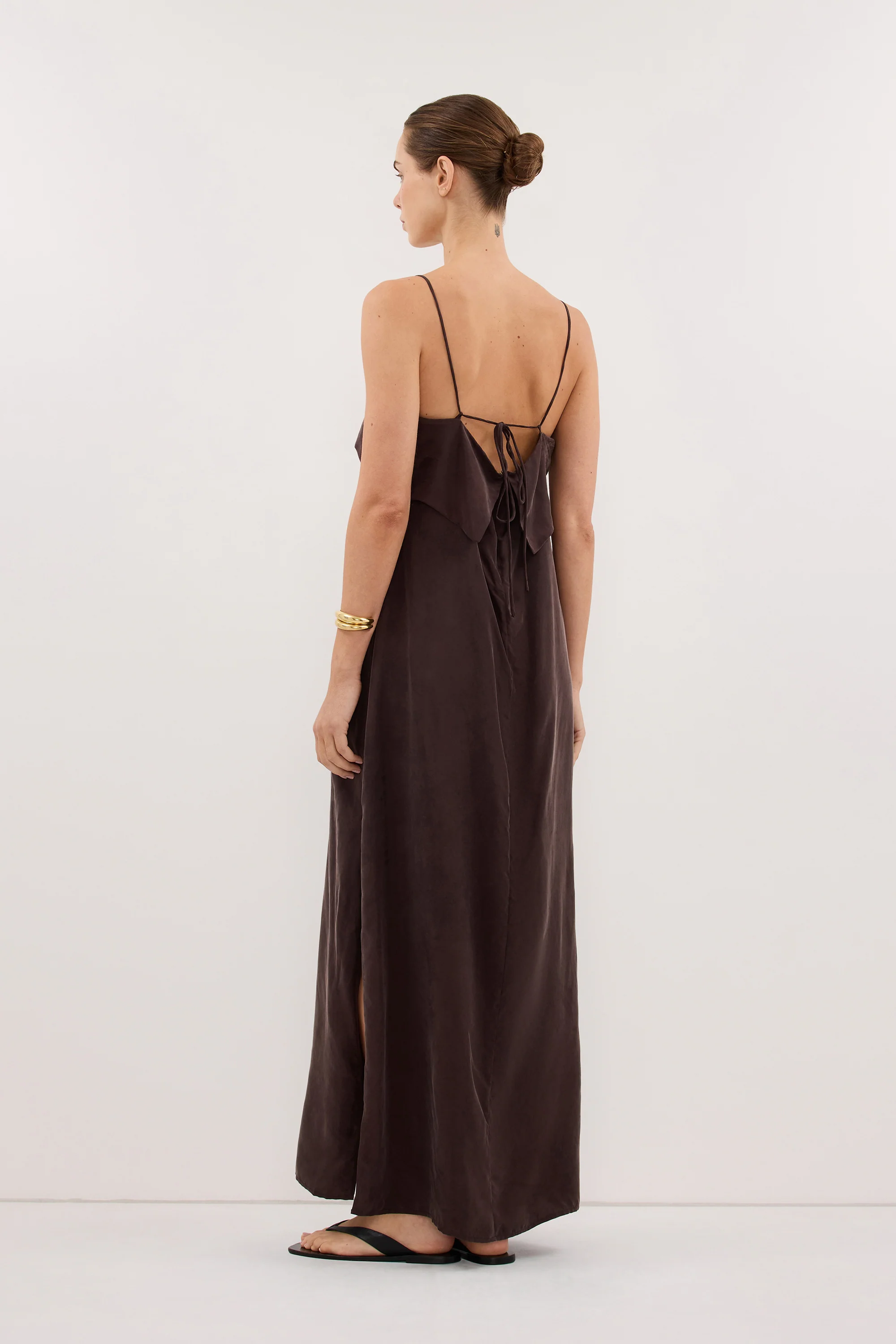 IDA PLUM CHOC CUPRO MIDI DRESS - Image 4