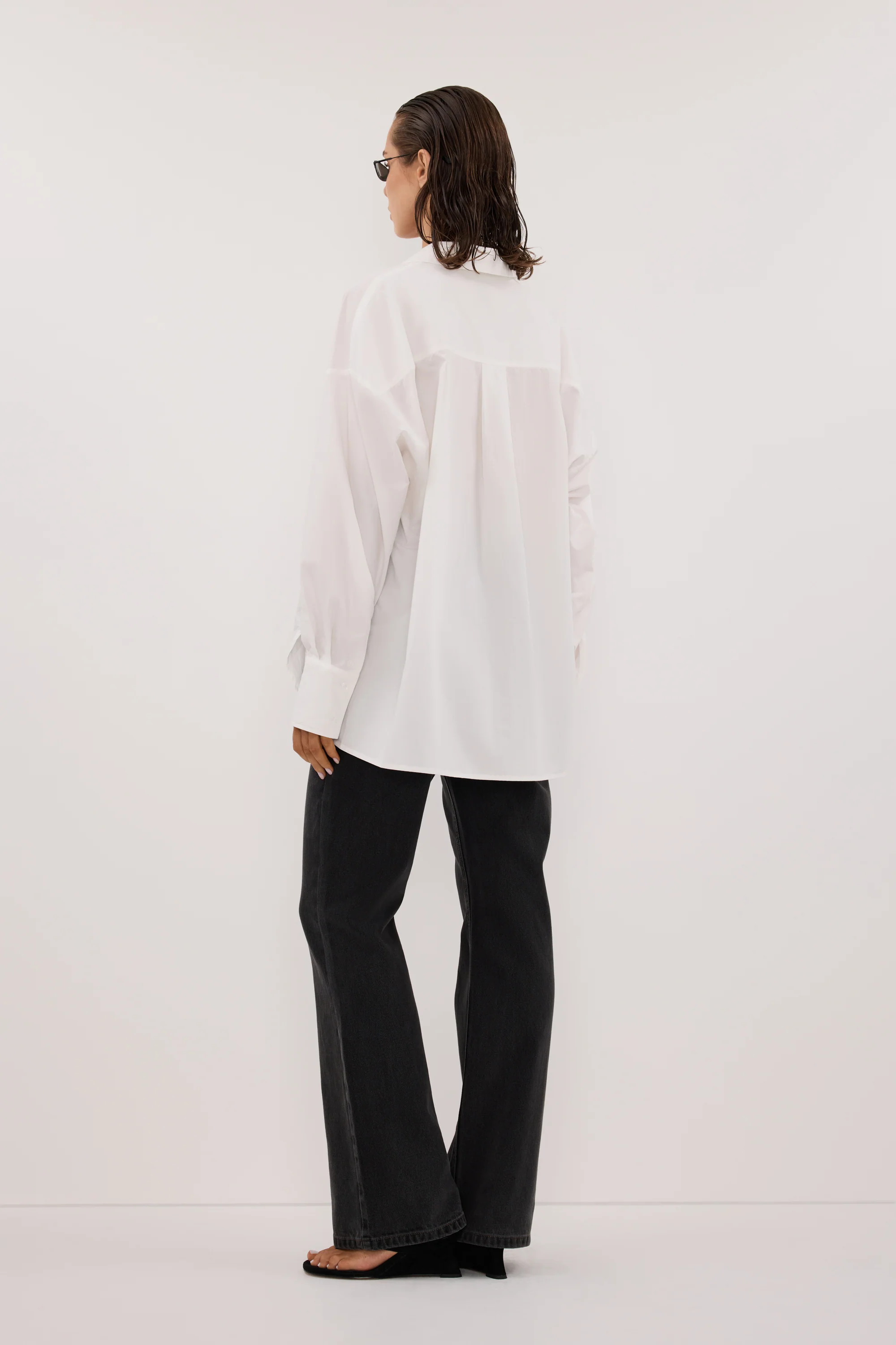 IRENE WHITE LONG SLEEVE NOTCH COLLAR SHIRT - Image 5