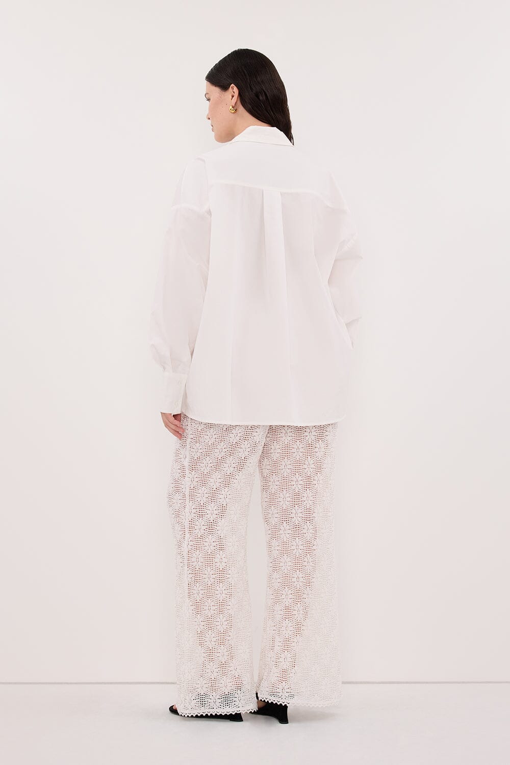 IRENE WHITE LONG SLEEVE NOTCH COLLAR SHIRT - Image 8