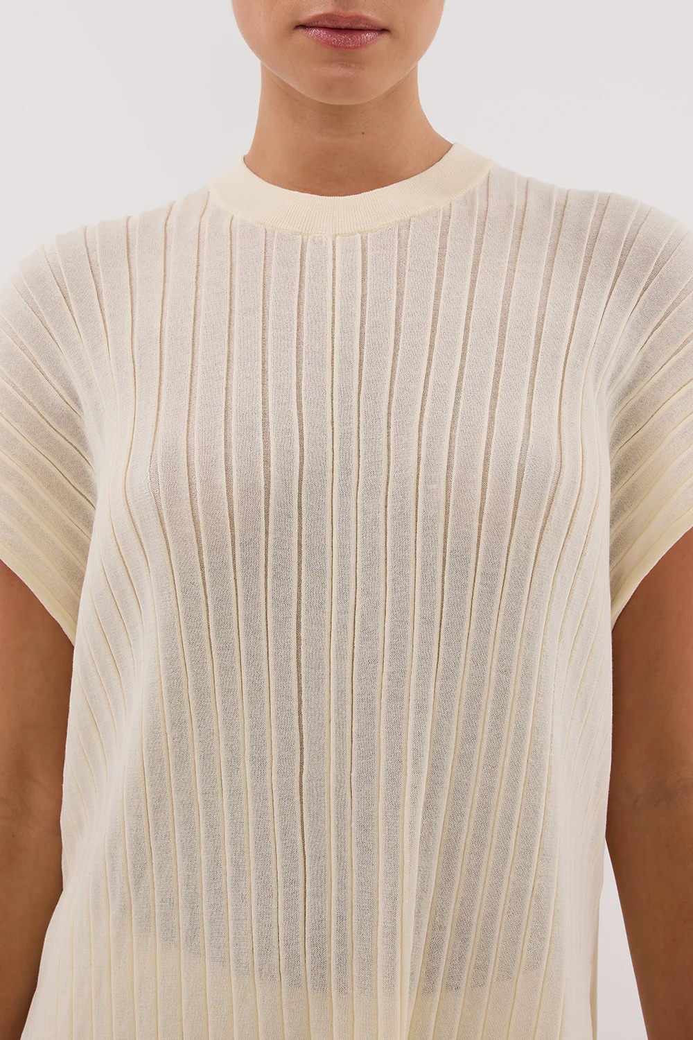 JADE CREAM SLEEVELESS KNIT TOP - Image 5