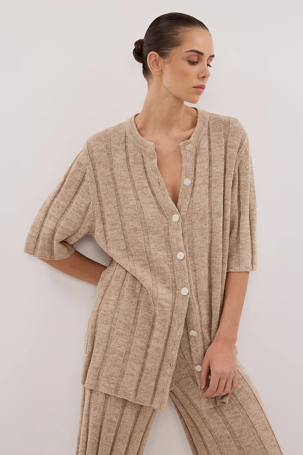 JAZZ NATURAL BUTTON KNIT SHIRT - Image 2