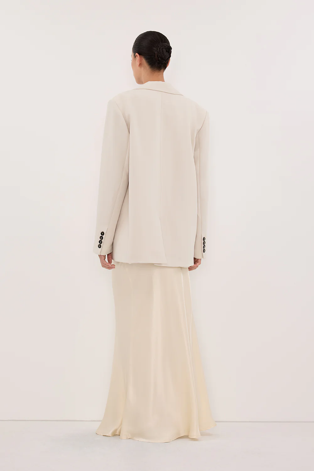 JELENA CREAM SATIN OVERLAY MAXI SKIRT - Image 7