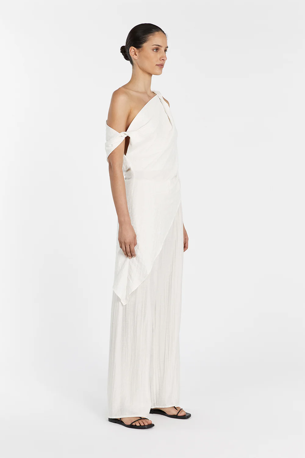 JOLIE CREAM MARLE DRAWSTRING PANT - Image 2