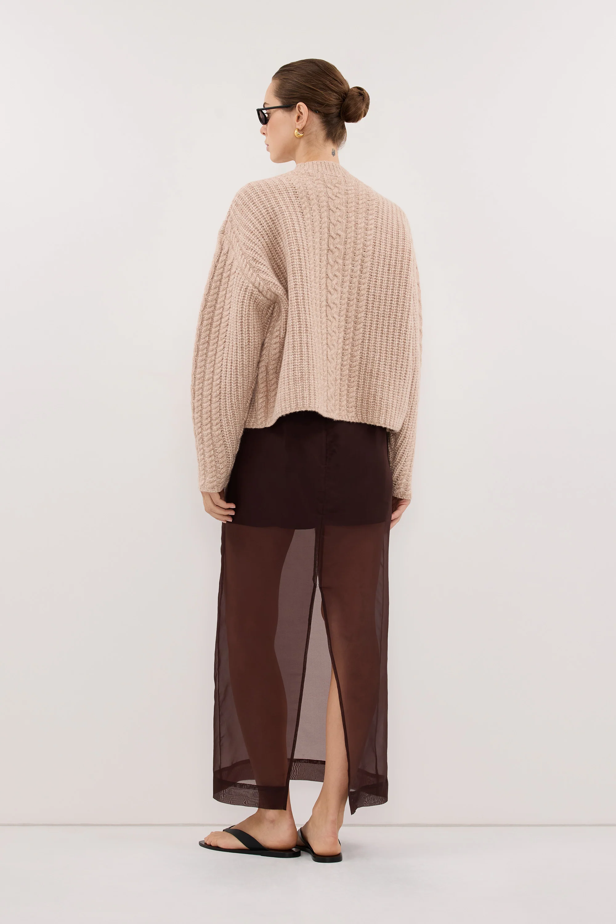 JOLIE OAT CABLE KNIT SWEATER - Image 4
