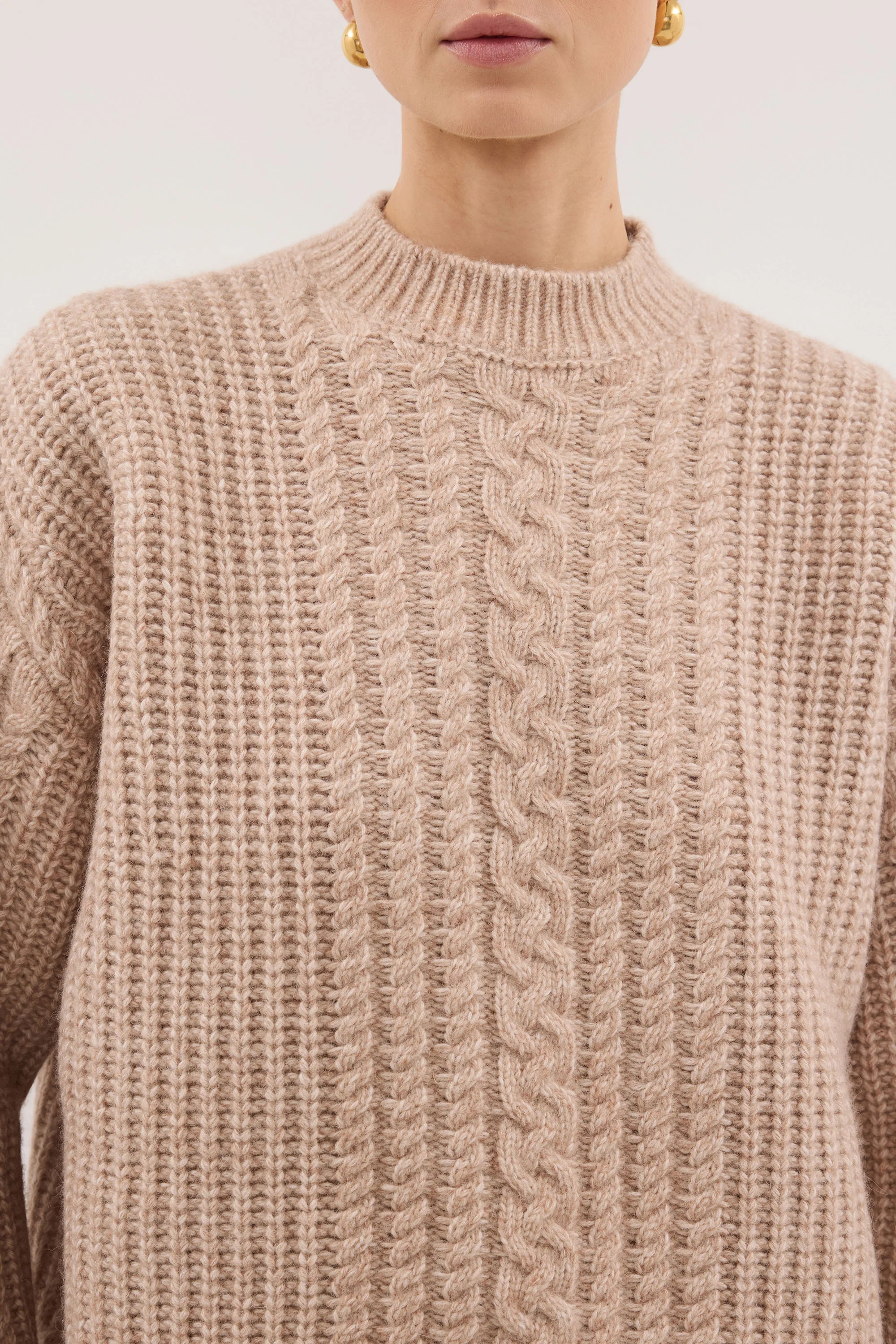 JOLIE OAT CABLE KNIT SWEATER - Image 5