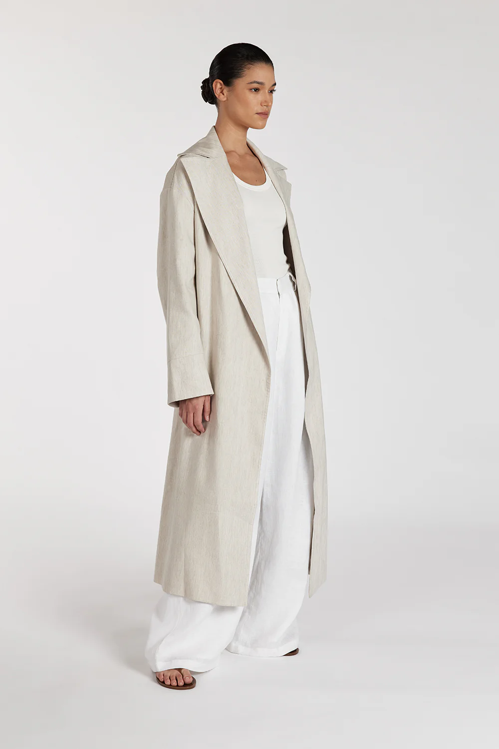 JOSEPHINA NATURAL LINEN BLEND TRENCH COAT - Image 3