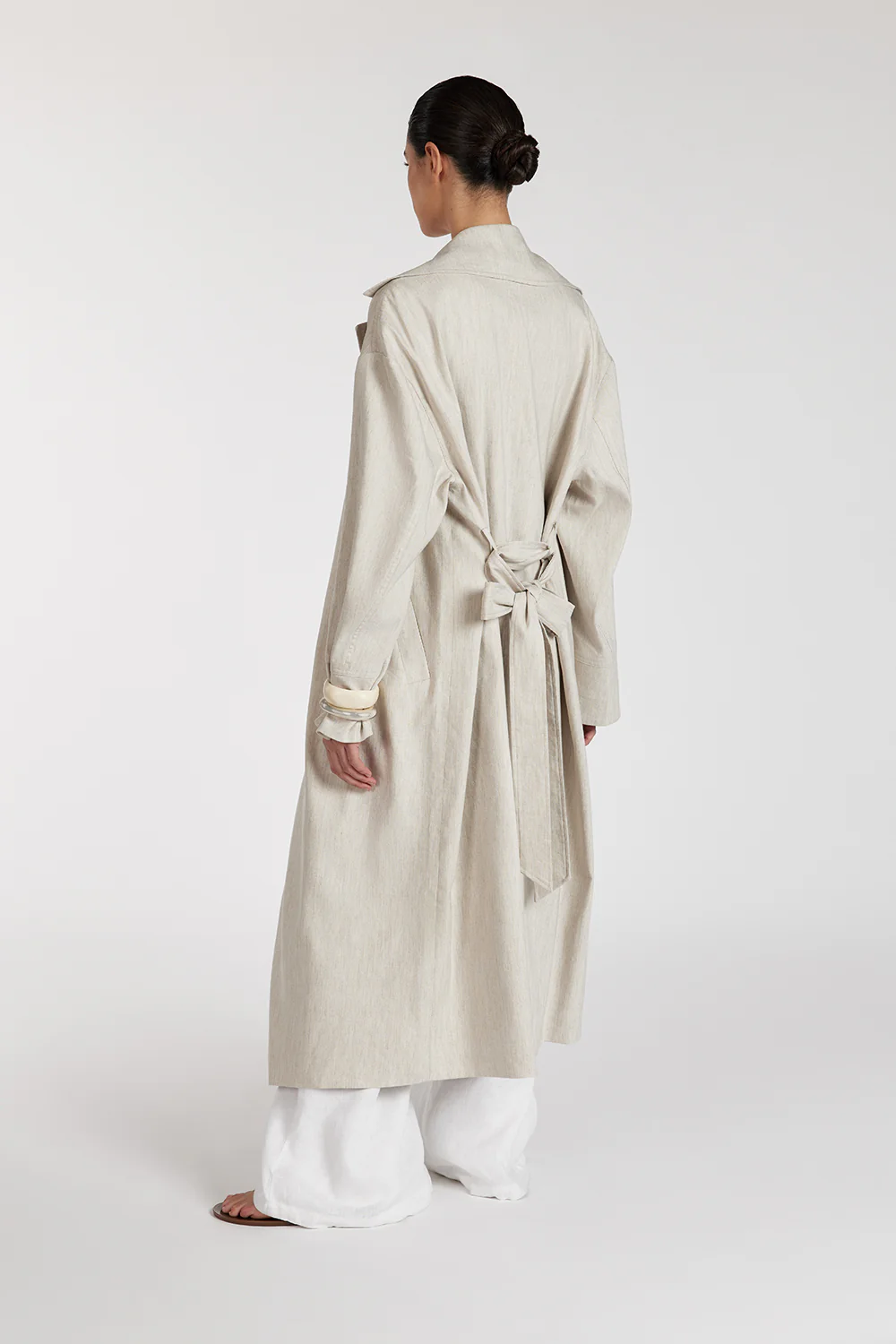 JOSEPHINA NATURAL LINEN BLEND TRENCH COAT - Image 4