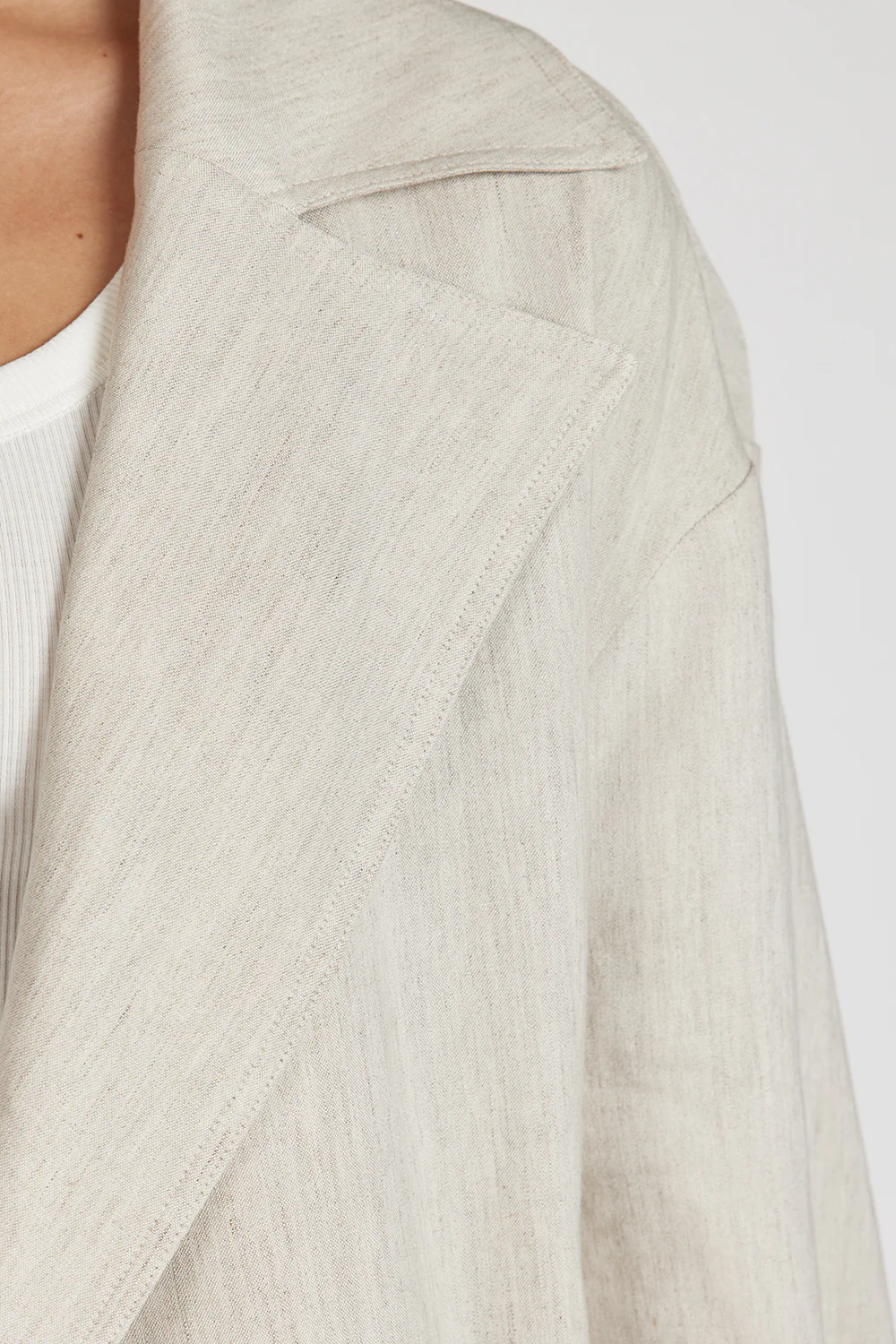 JOSEPHINA NATURAL LINEN BLEND TRENCH COAT - Image 5