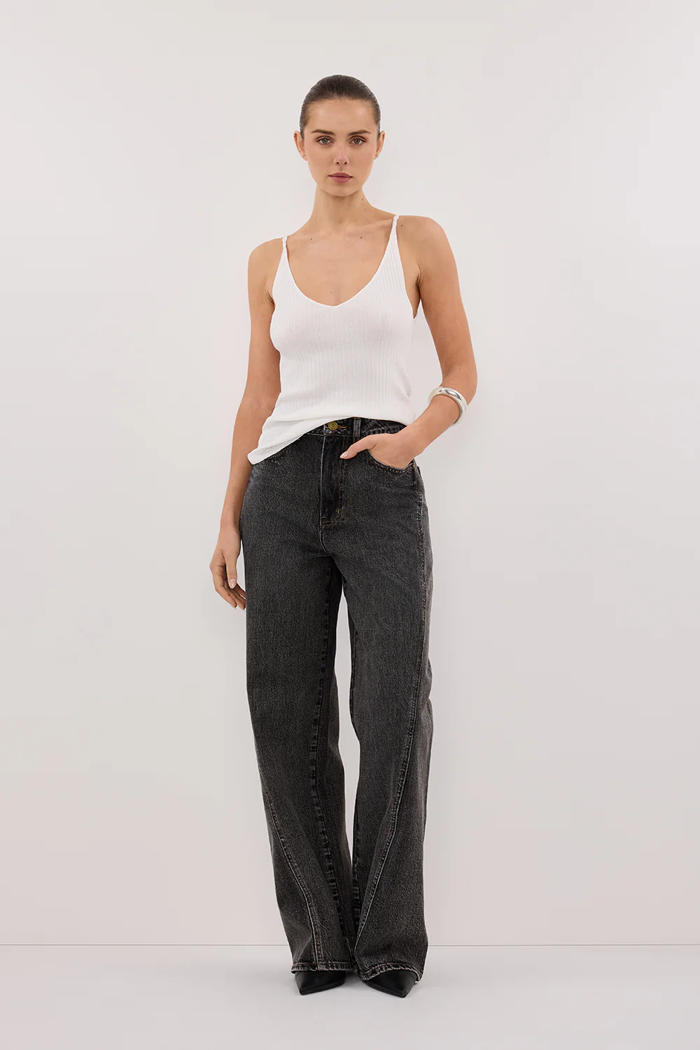 JOY OFF WHITE TWIST KNIT TANK