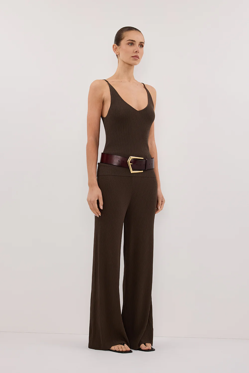 JOY DARK OLIVE TWIST KNIT TANK - Image 3