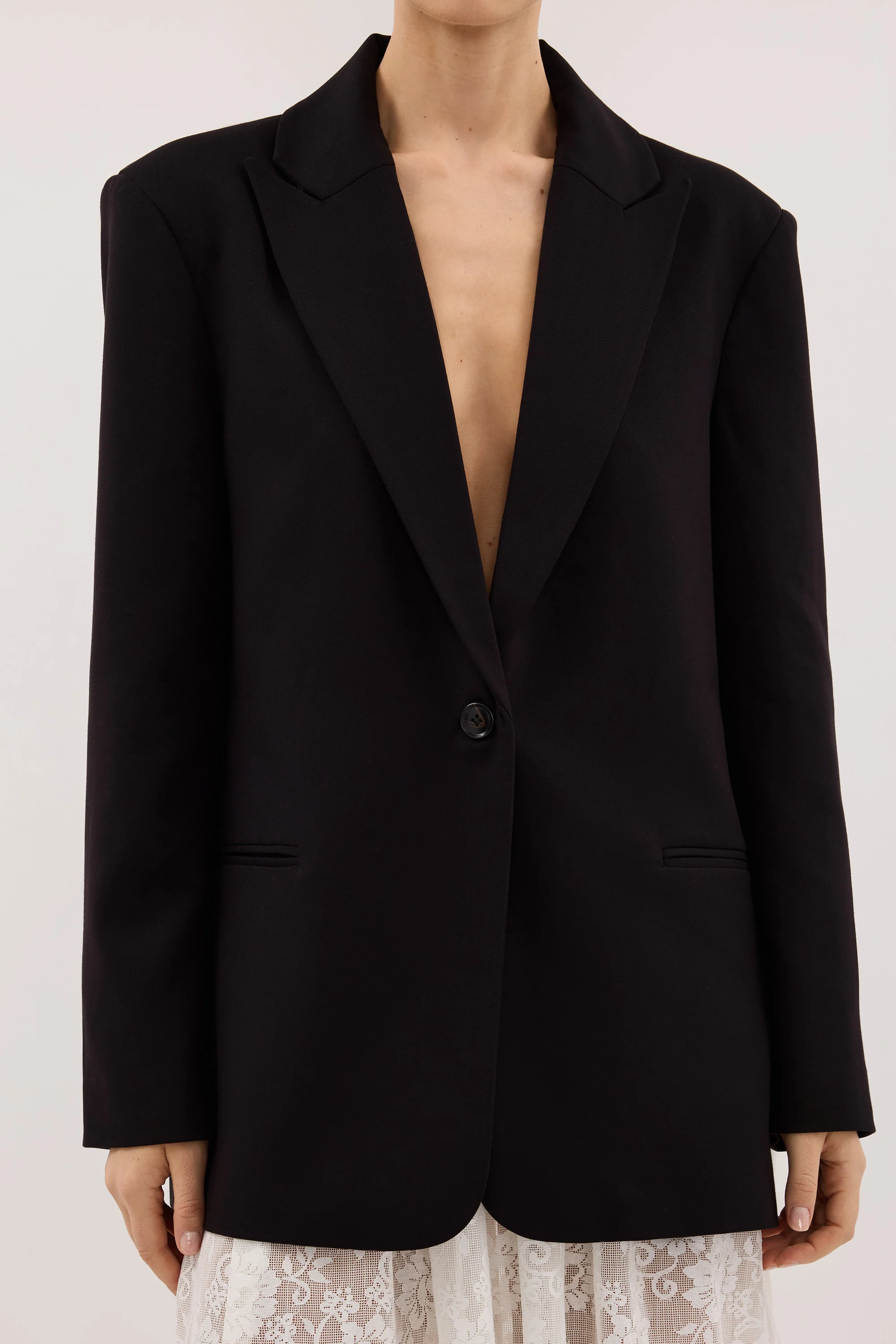KEATON BLACK SLIM LONGLINE BLAZER - Image 5