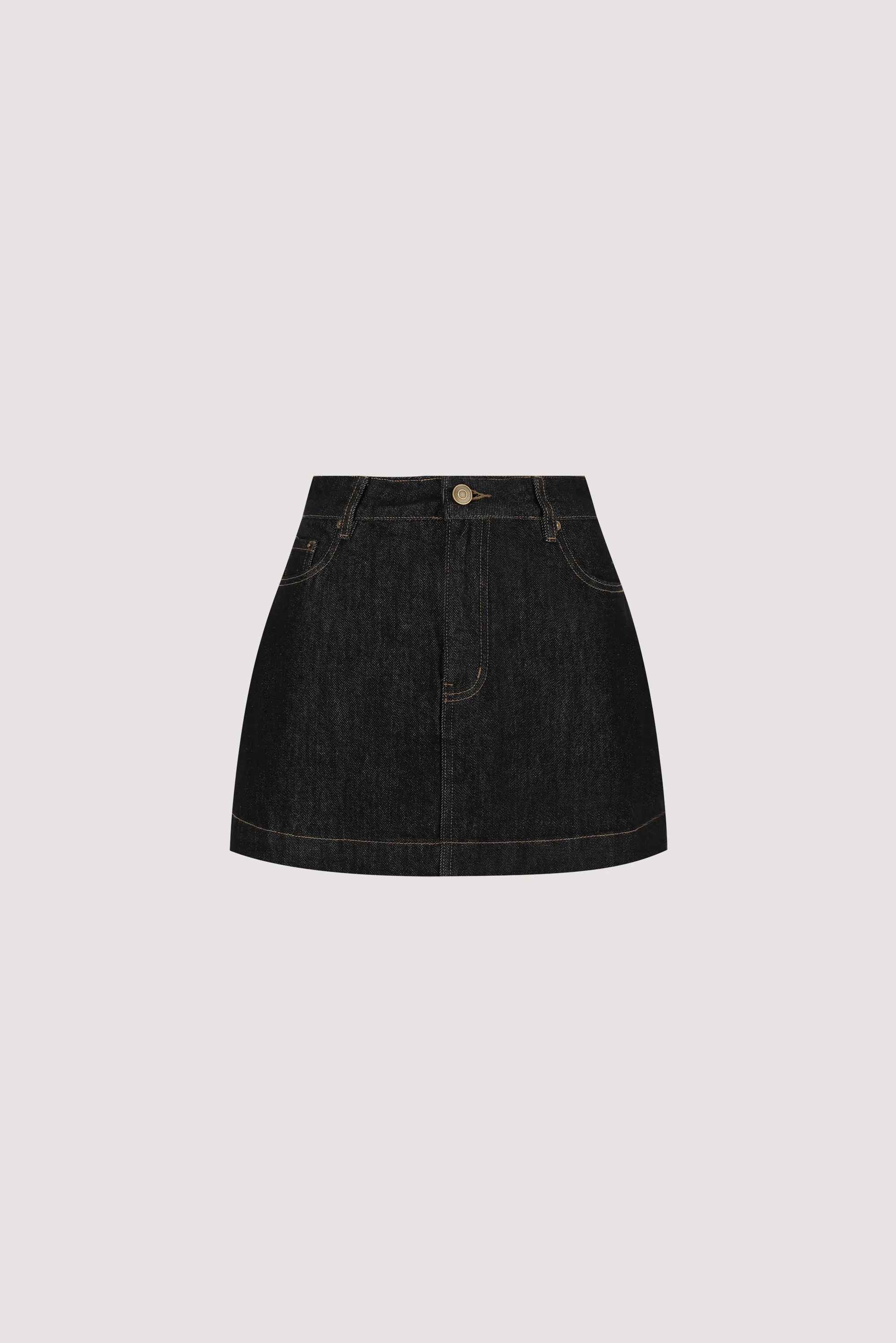 KERA RAW INDIGO DENIM A LINE SKORT - Image 6