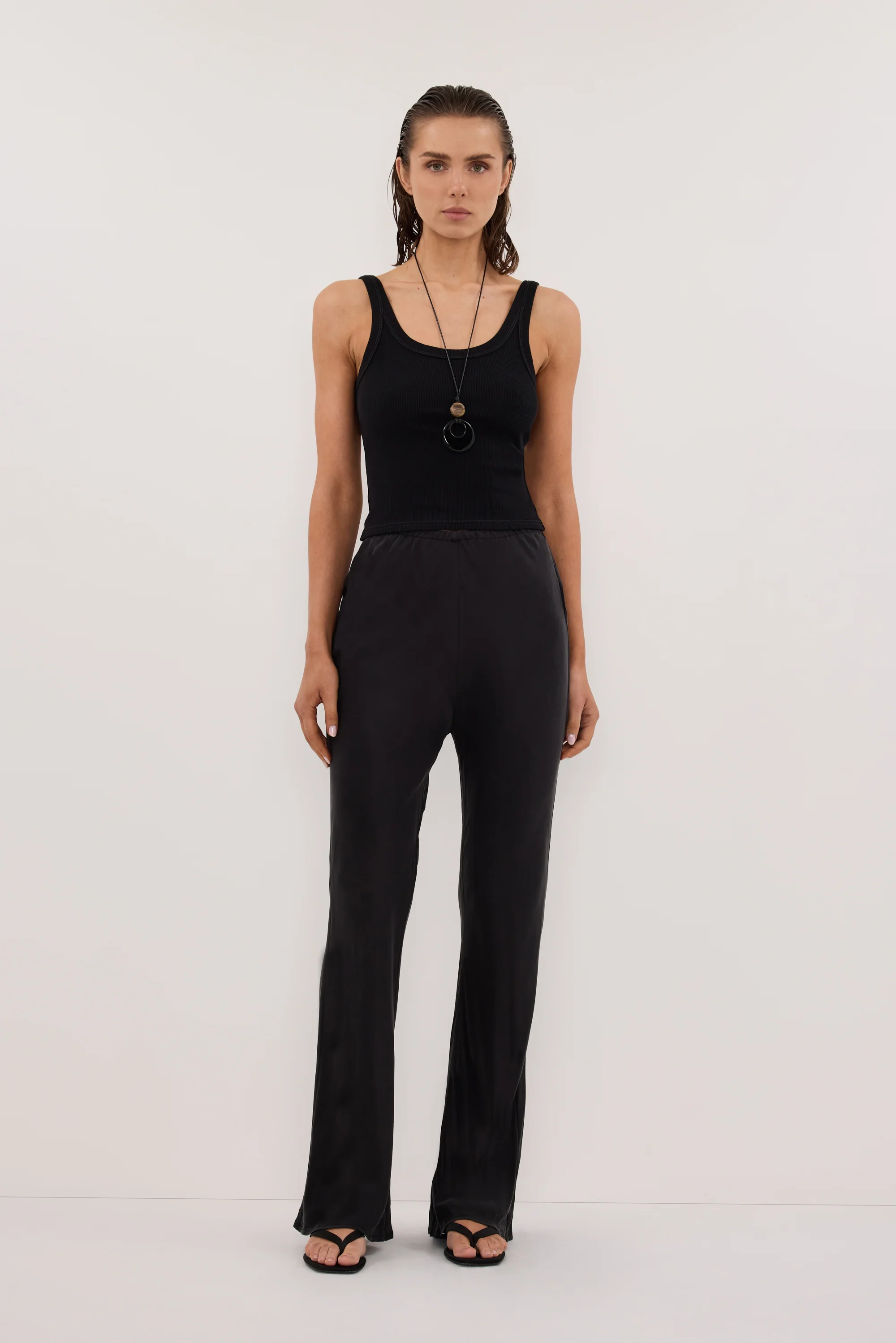KYRA BLACK SILK BIAS PANTS - Image 6