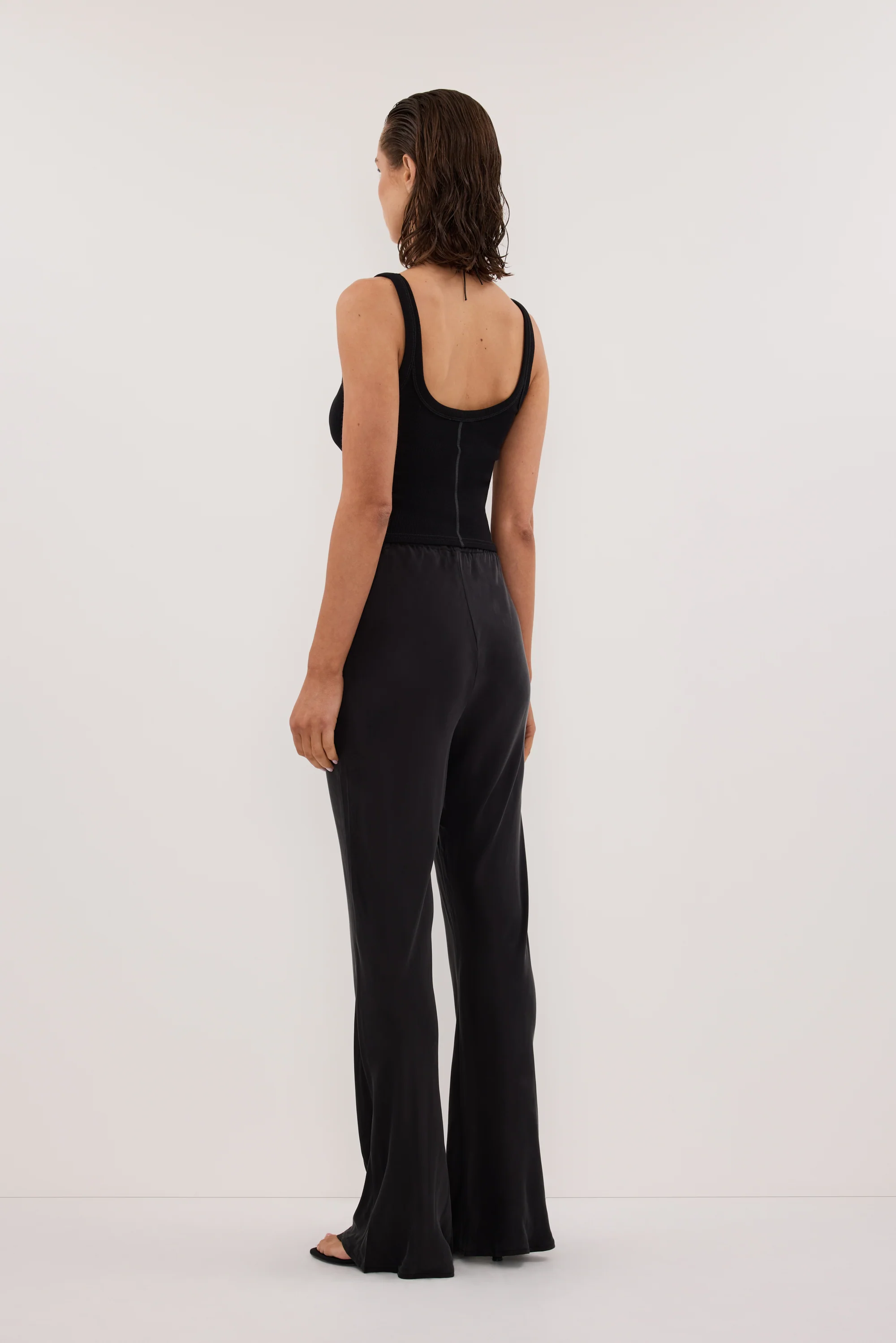 KYRA BLACK SILK BIAS PANTS - Image 7