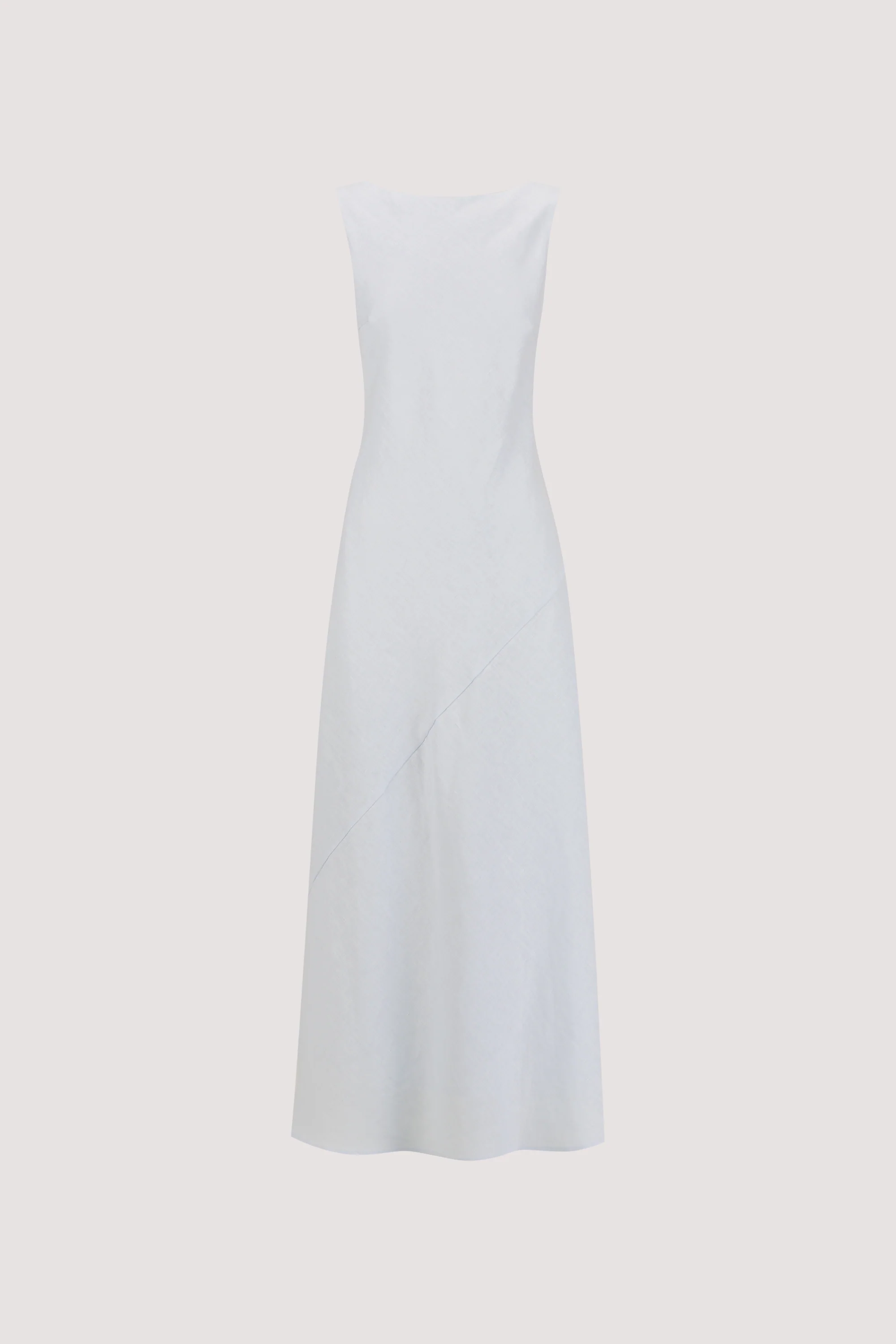 LACY CORNFLOWER SLEEVELESS LINEN MIDI DRESS - Image 5