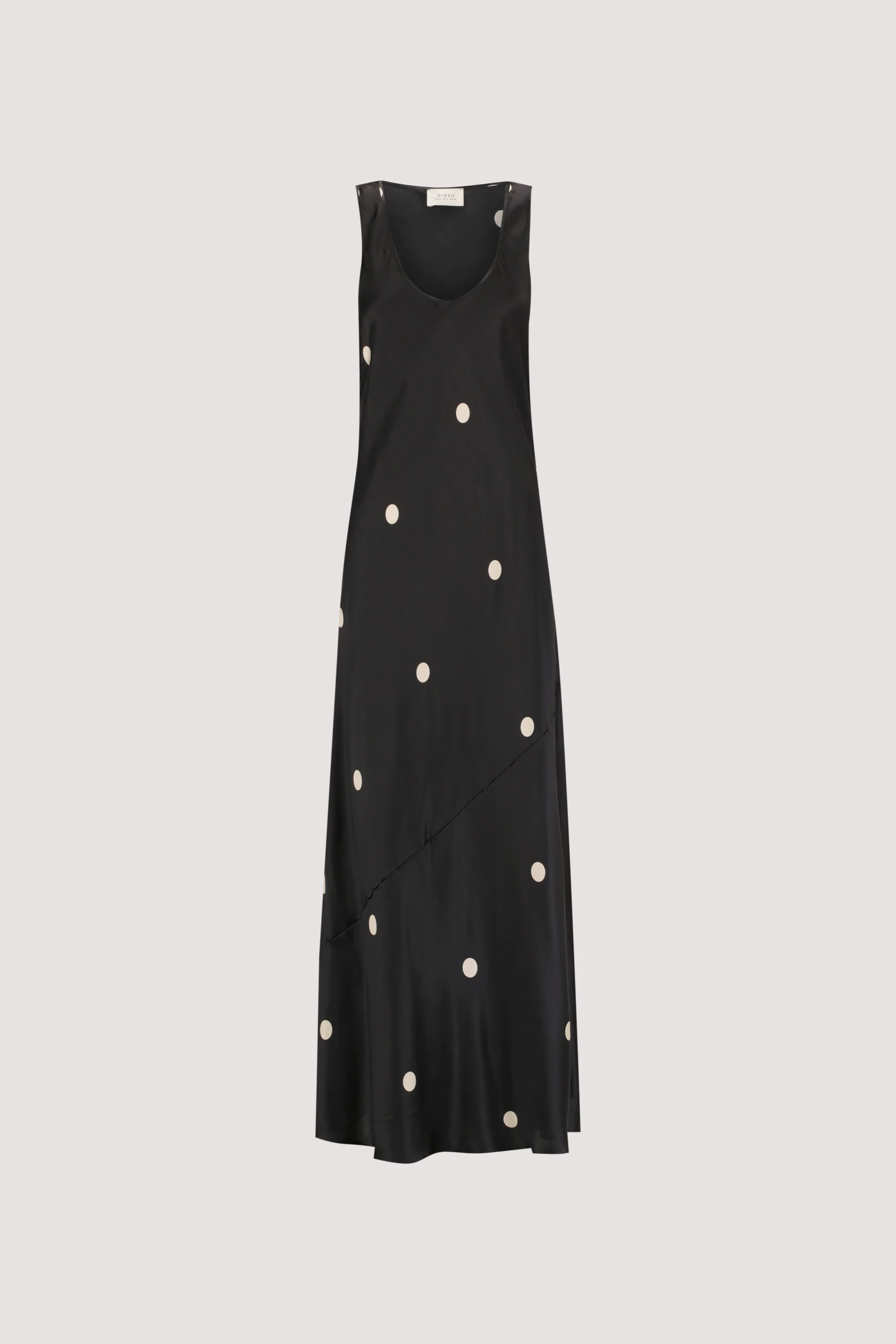 LAURA BLACK SPOT SILK MAXI DRESS - Image 6