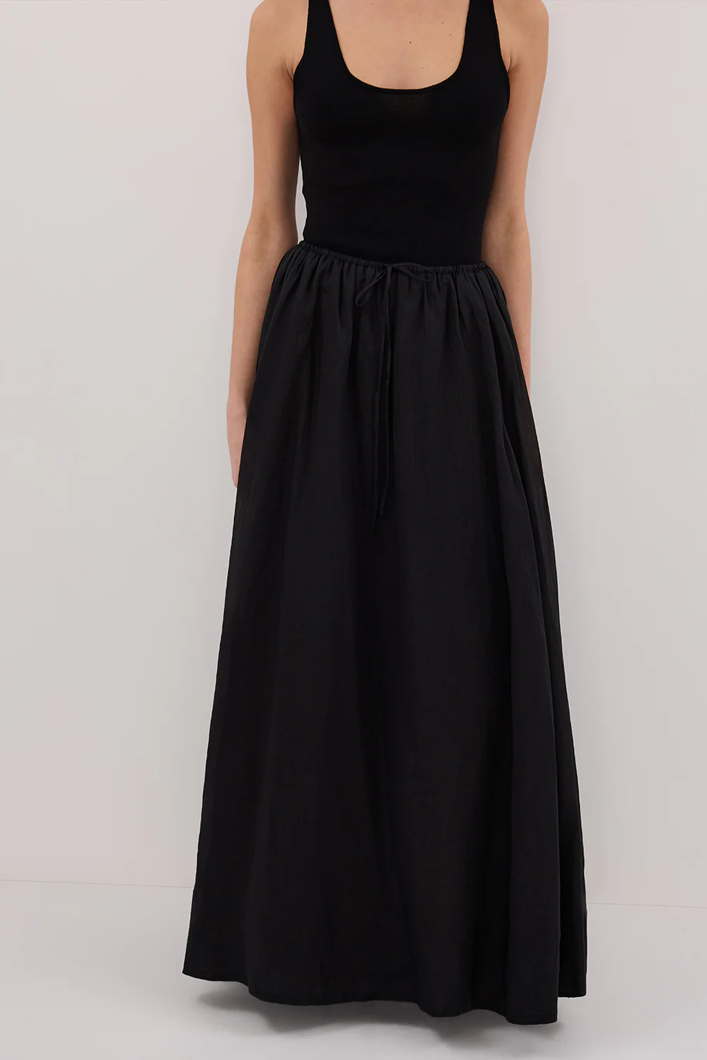 LAYNE BLACK RAMIE MAXI SKIRT - Image 2